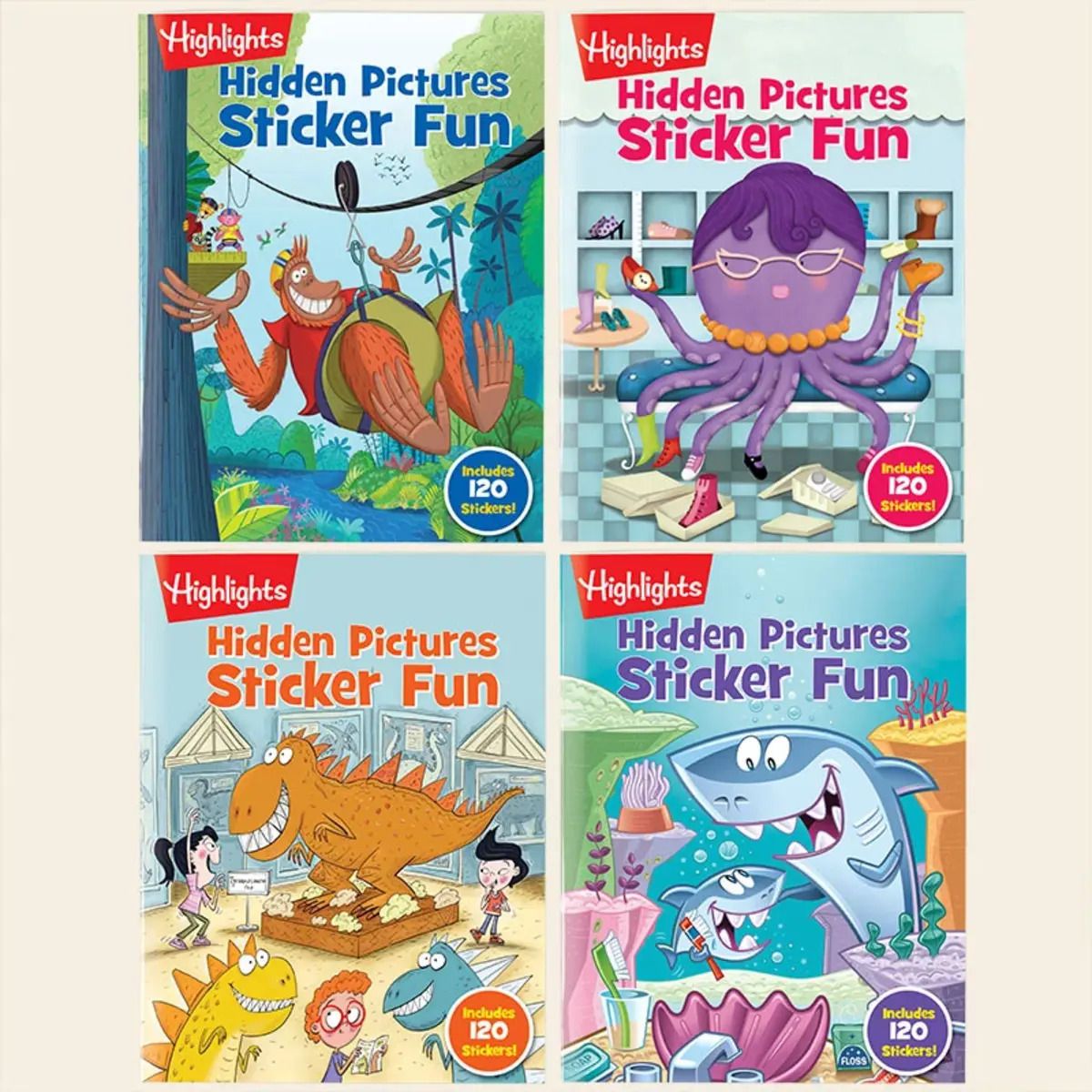 Highlights Hidden Pictures Sticker Fun 4-Book Set