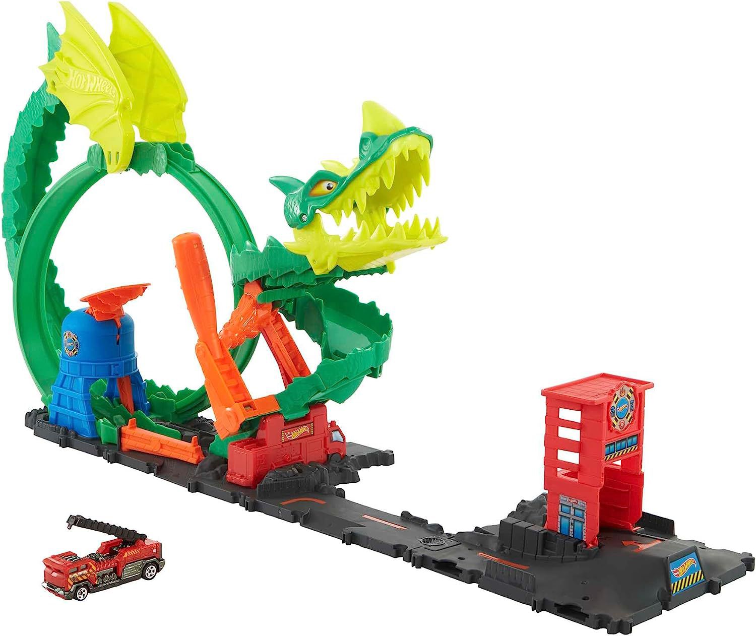 Hot Wheels City Dragon Drive Firefight Track Set