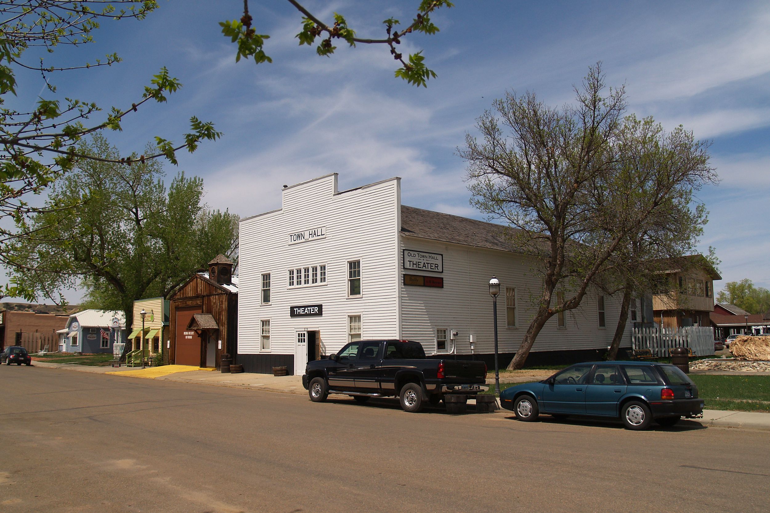 Town Hall in Medora, ND in spring