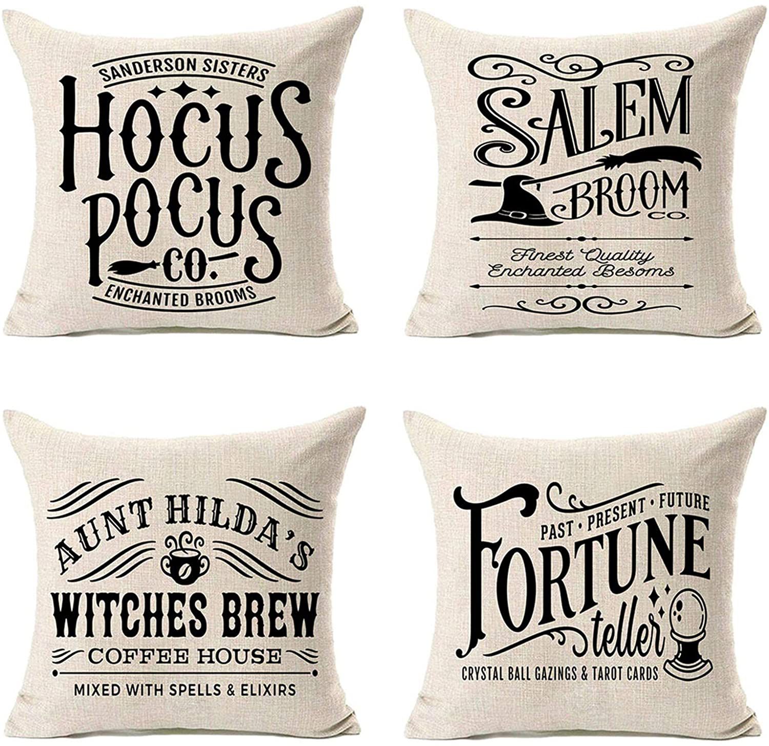 Mfgneh Hocus Pocus Pillow Covers, 4 ct.