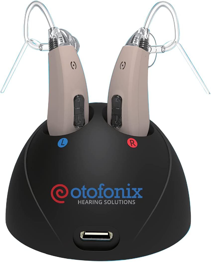 Otofonix Helix Rechargeable Hearing Aid for Seniors & Adults, Directional Microphones for Noise Canceling, USA Phone Support