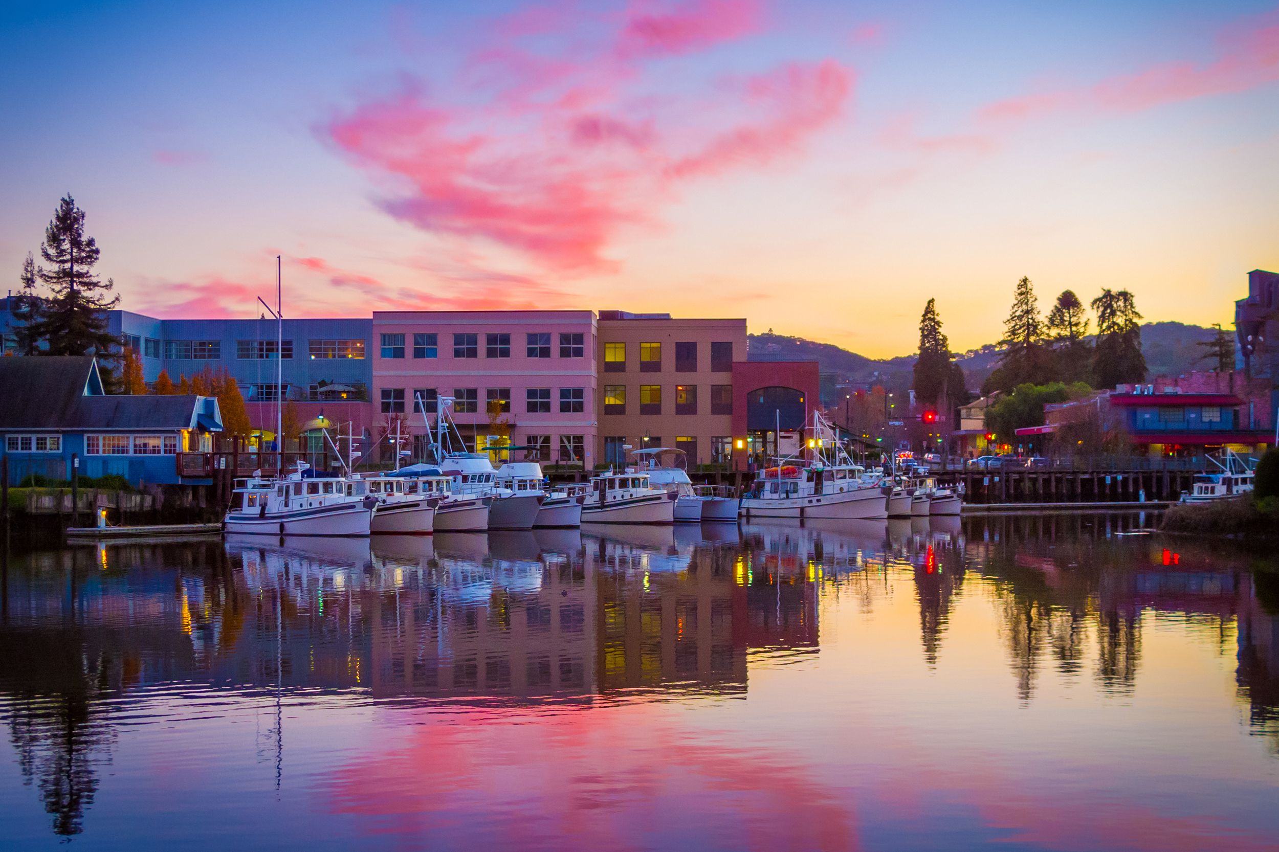 Petaluma, CA at sunset