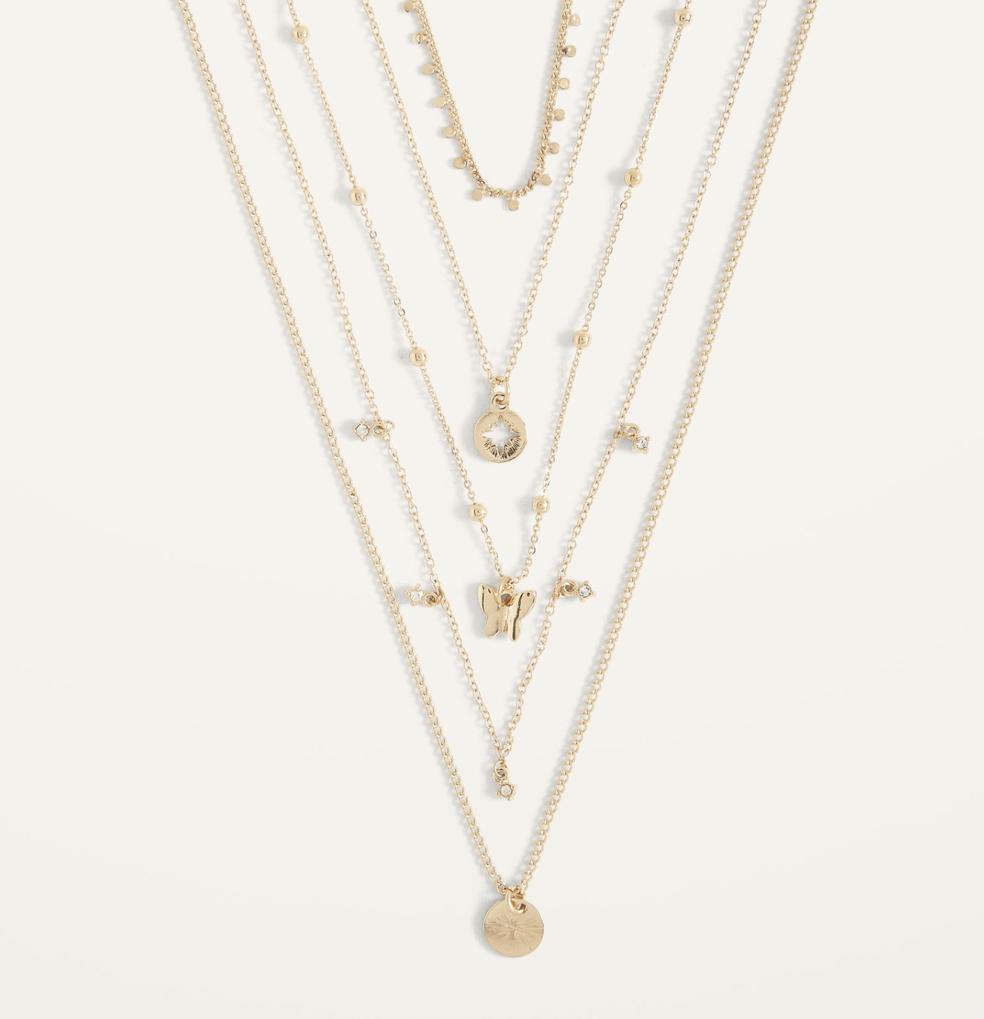 Gold-Toned Five-Strand Layered Necklace for Women