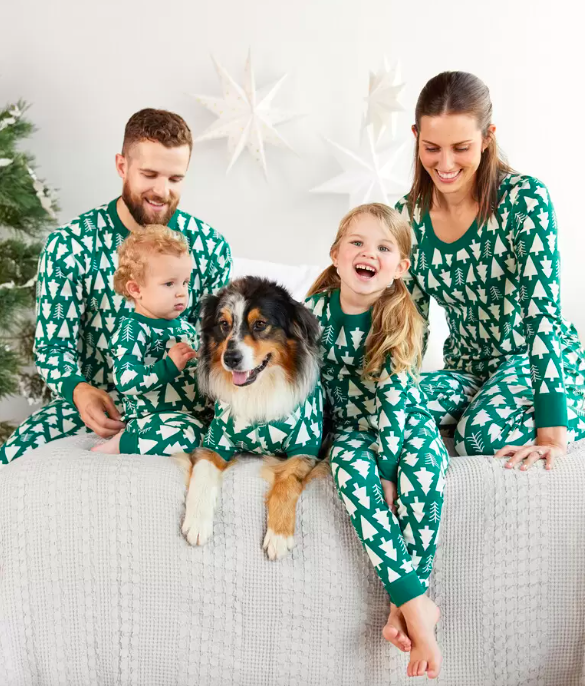Winter Green Matching Family Pajamas