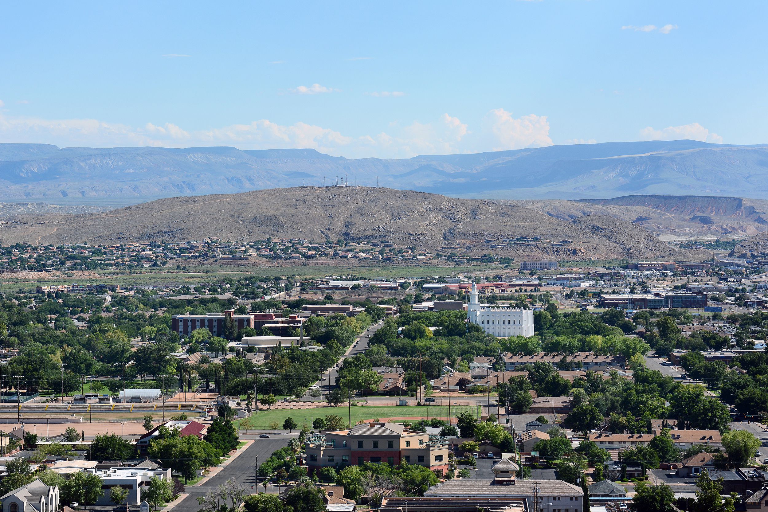 Aerial view of St. George, UT