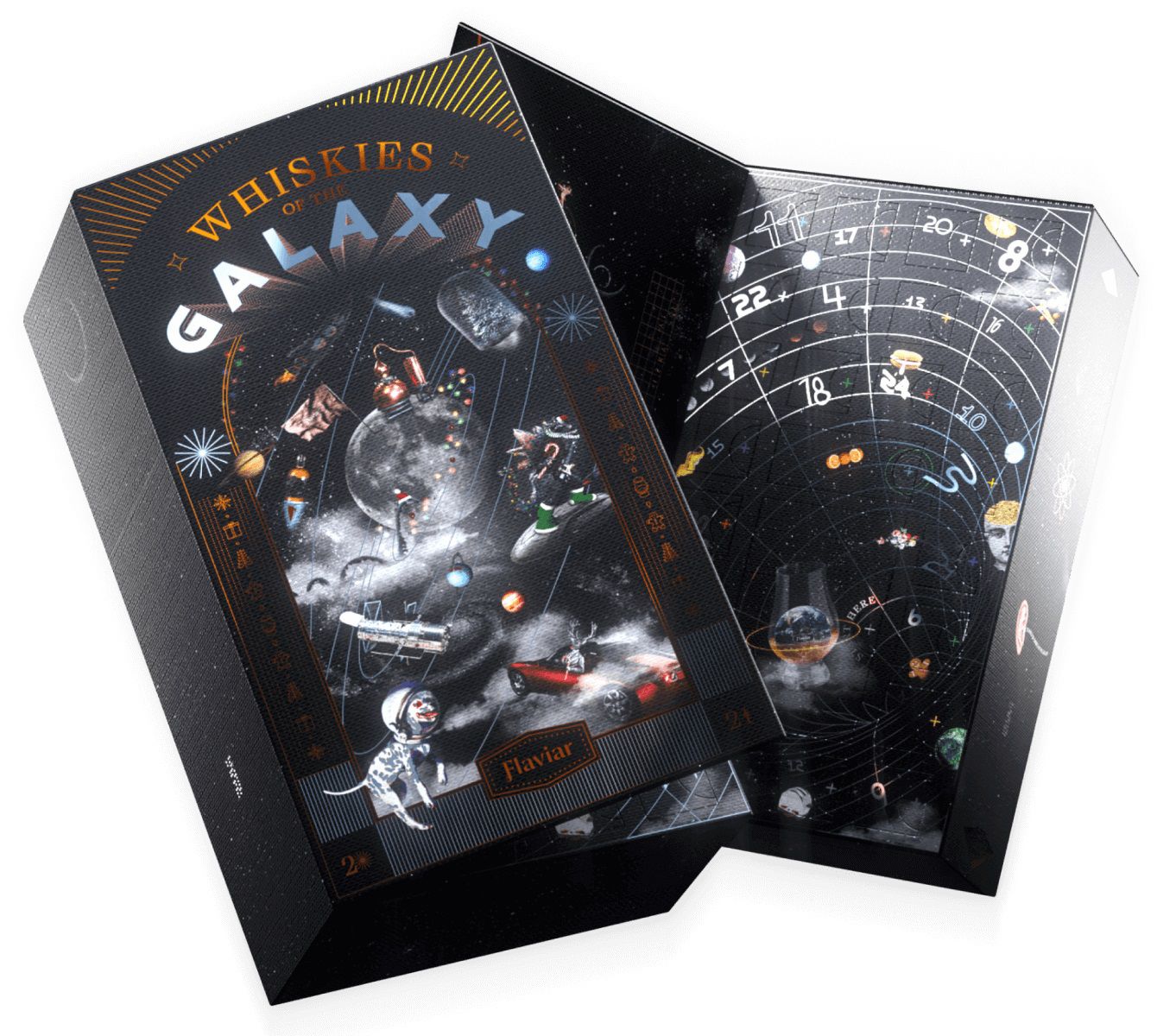 Two black boxes of Whiskies of the Galaxy