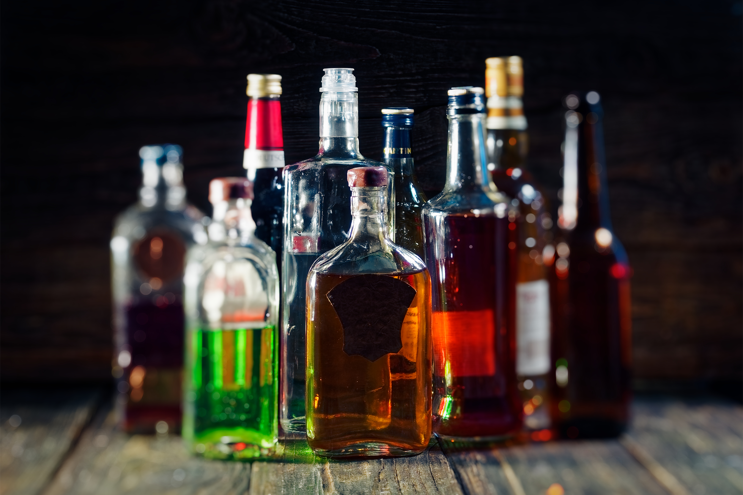 bottles of alcohol