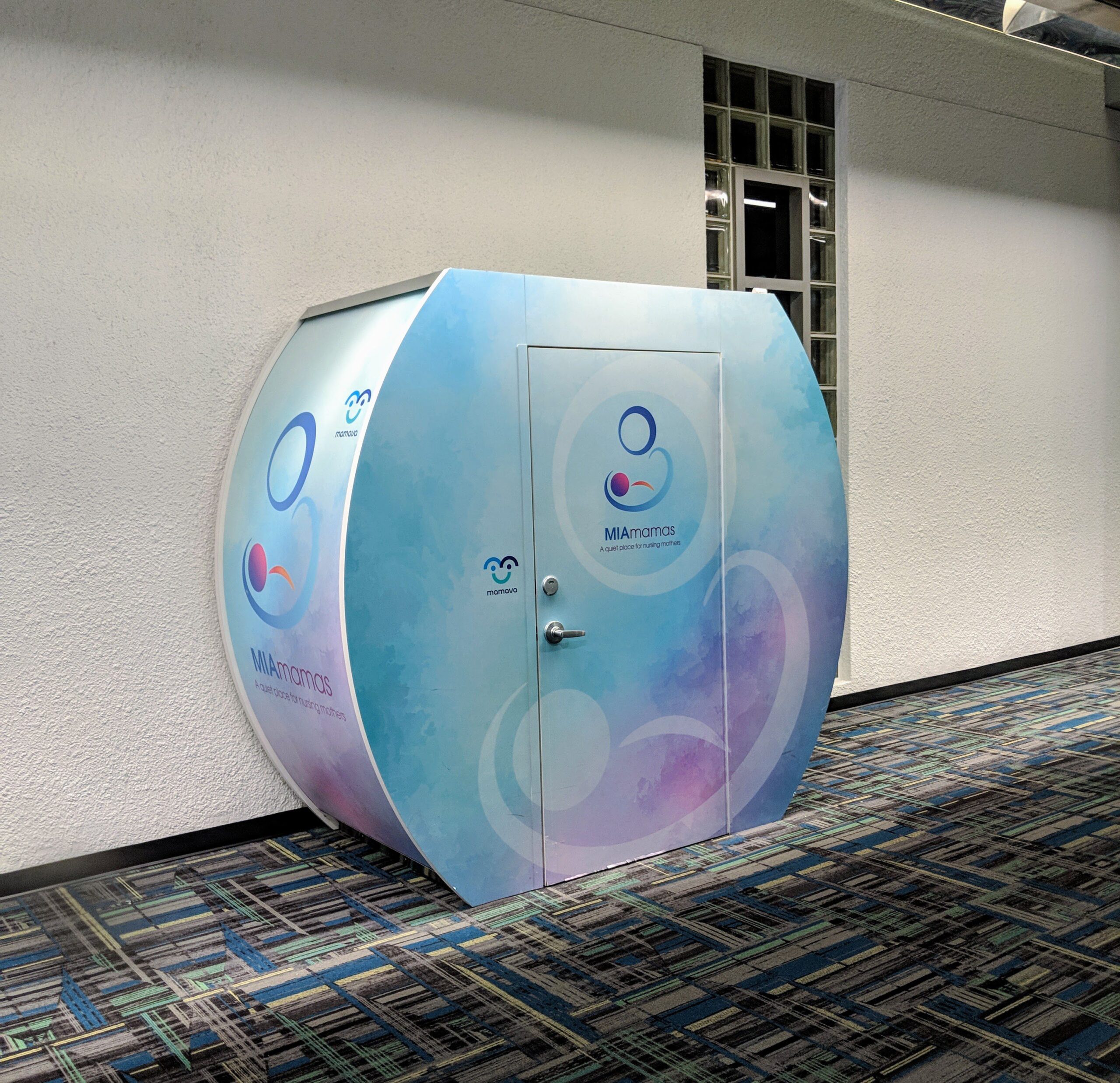 Miami, Florida - September 30, 2018: Mamava Lactation Pod in Miami International Airport.