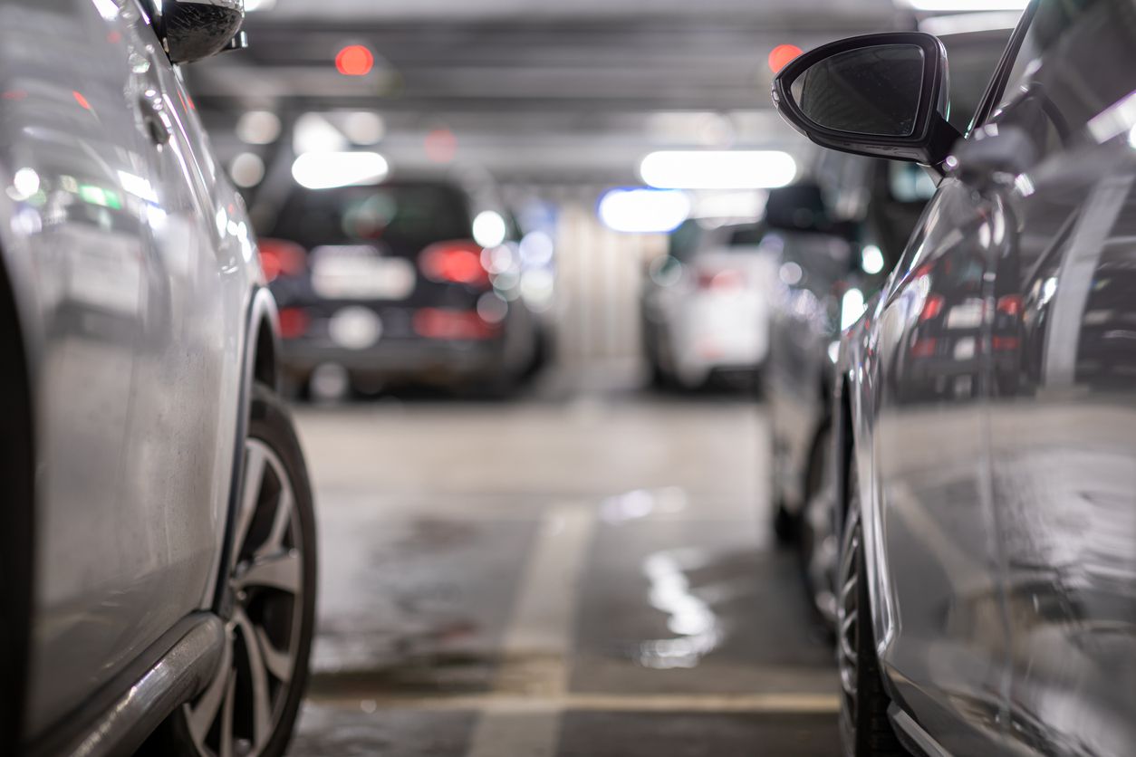 cars parked in garage