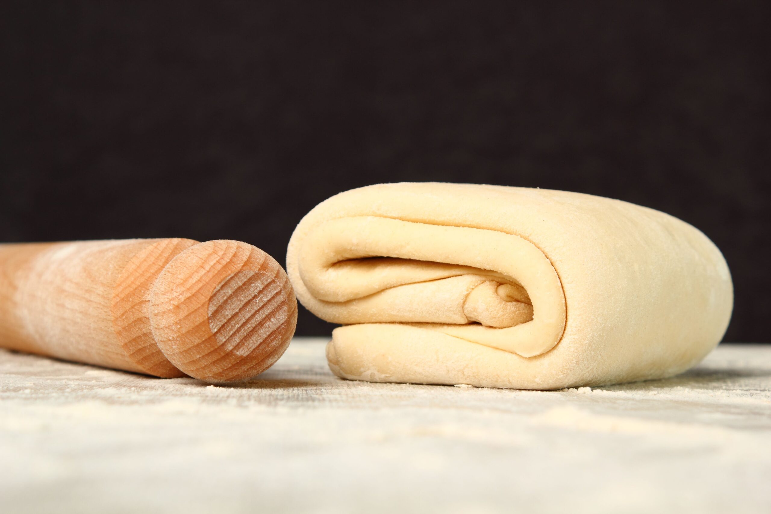 Making Puff Pastry. Dough ready before chilling.