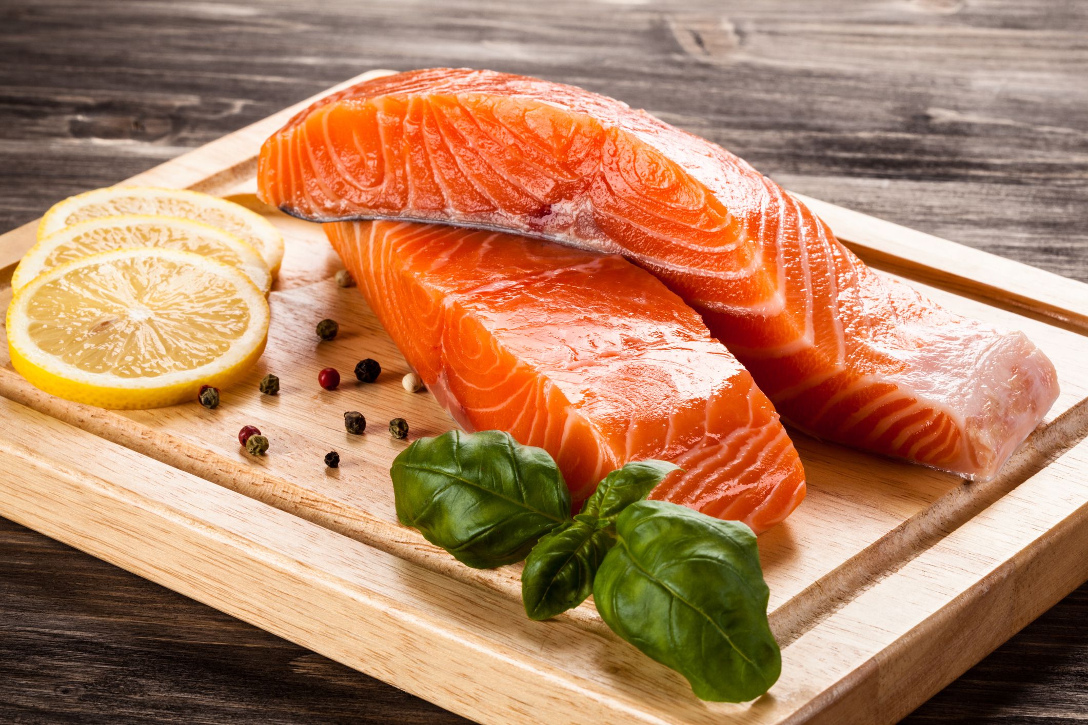 Fresh raw salmon fillet