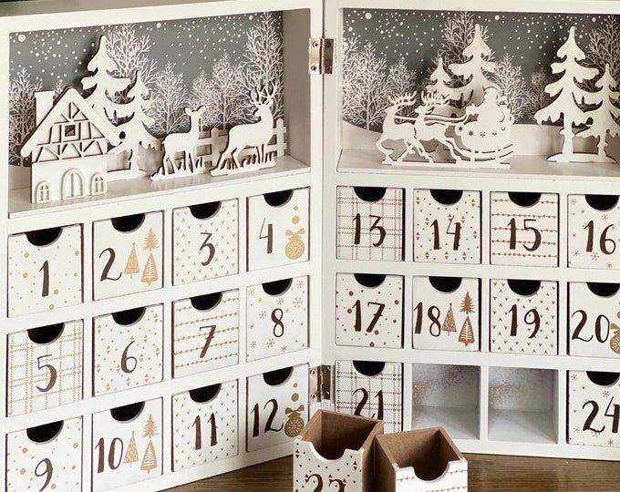 White Wooden Advent Calendar