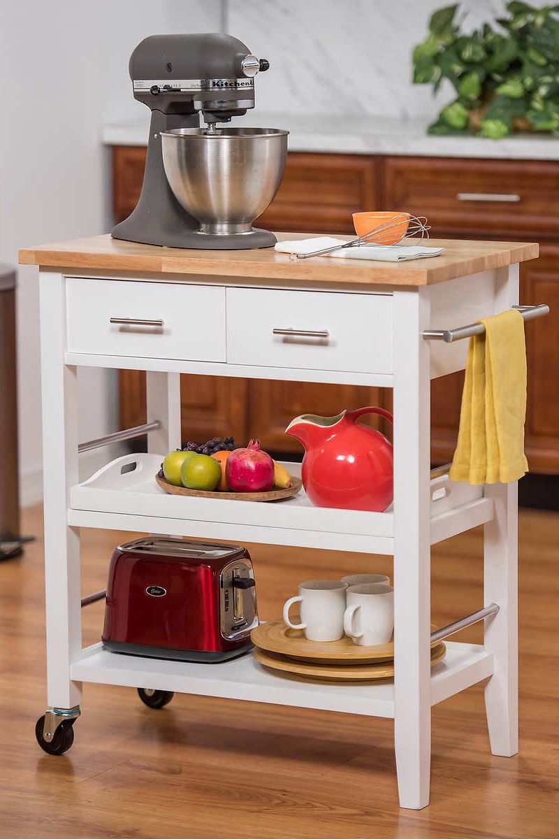 trinity 3-tier kitchen cart with drawers