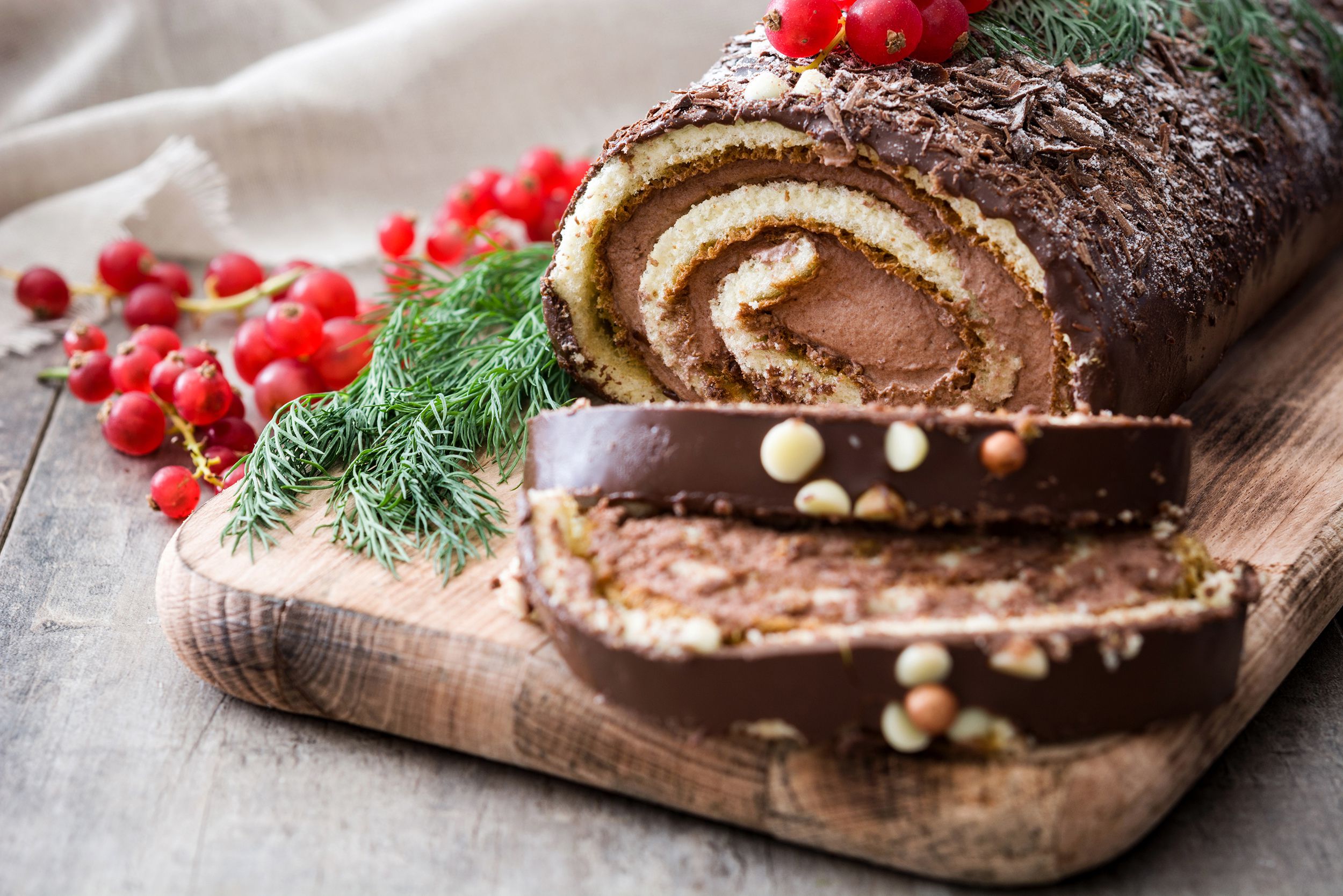Cherry and Chocolate Buche de Noel