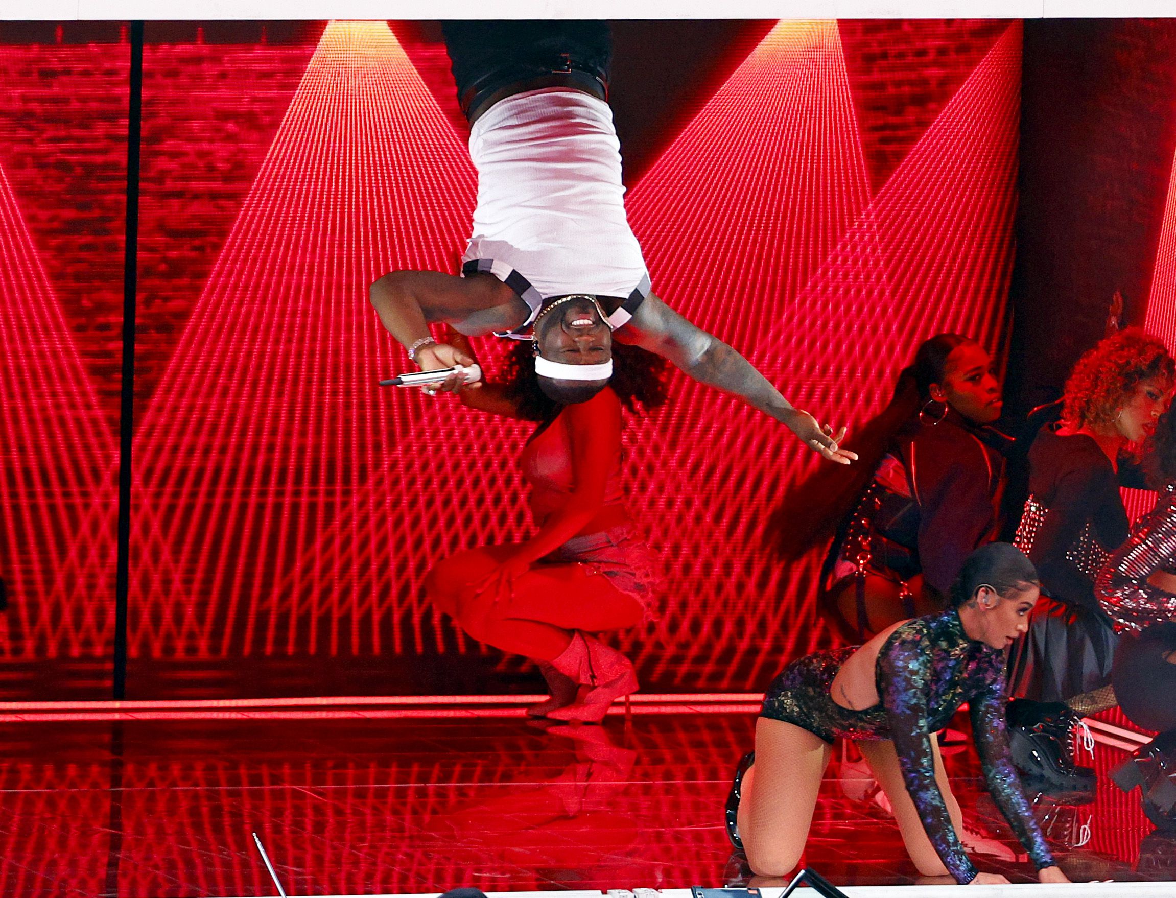 50 Cent performs during the Pepsi Super Bowl LVI Halftime Show at SoFi Stadium on February 13, 2022 in Inglewood, California.