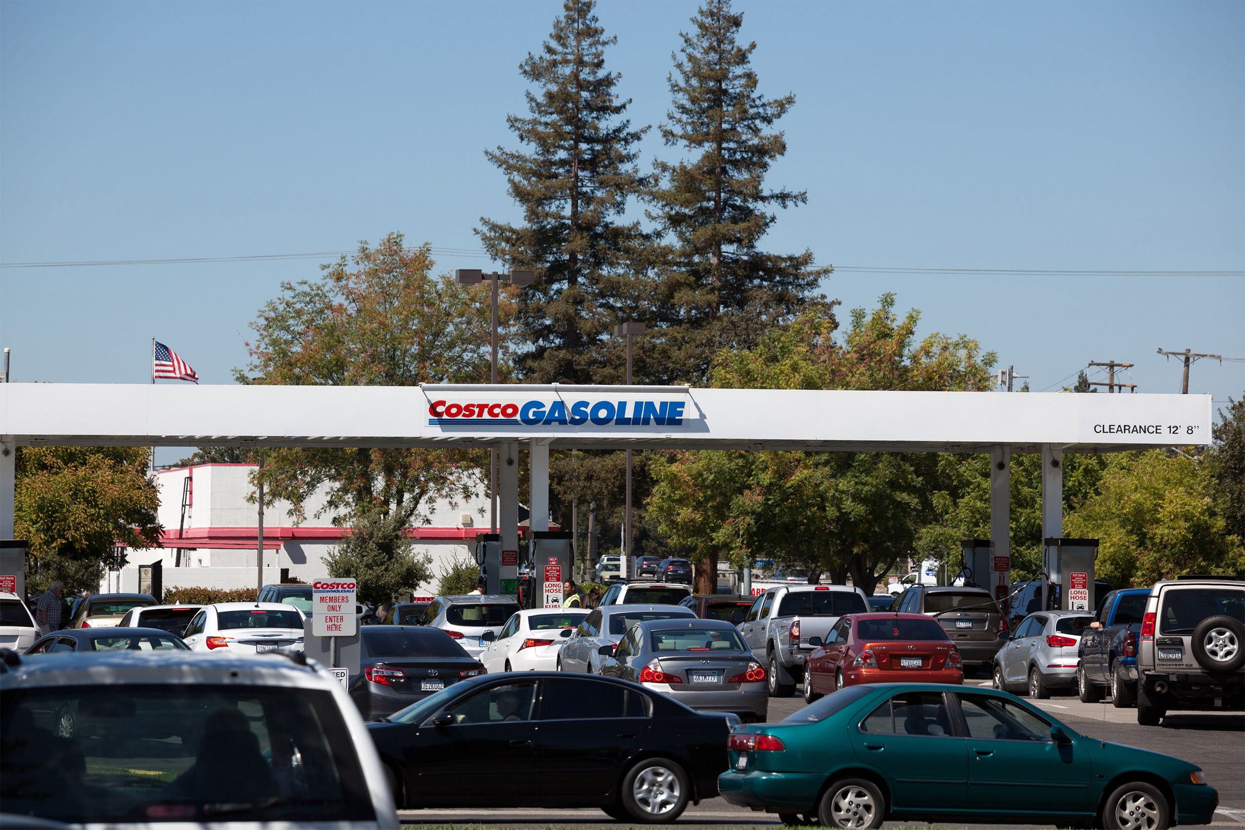 Busy Costco gas station