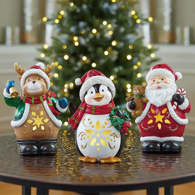 Holiday Figurines With LED Lights