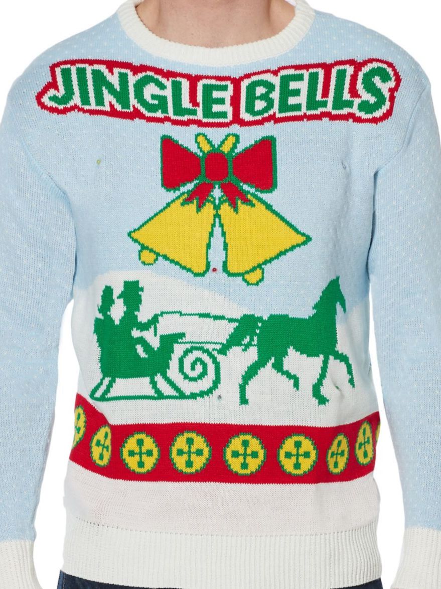 Adult Singing Light Up Jingle Bells Ugly Christmas Sweater