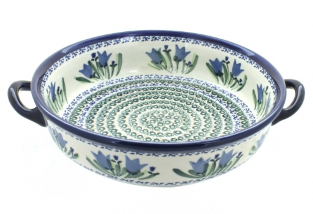 Blue Rose Pottery Blue Tulip Round Casserole Dish