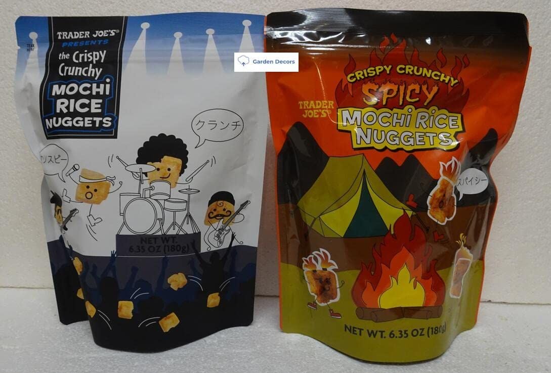 A bag of original and Spicy Mochi Rice Nuggets from Trader Joe's