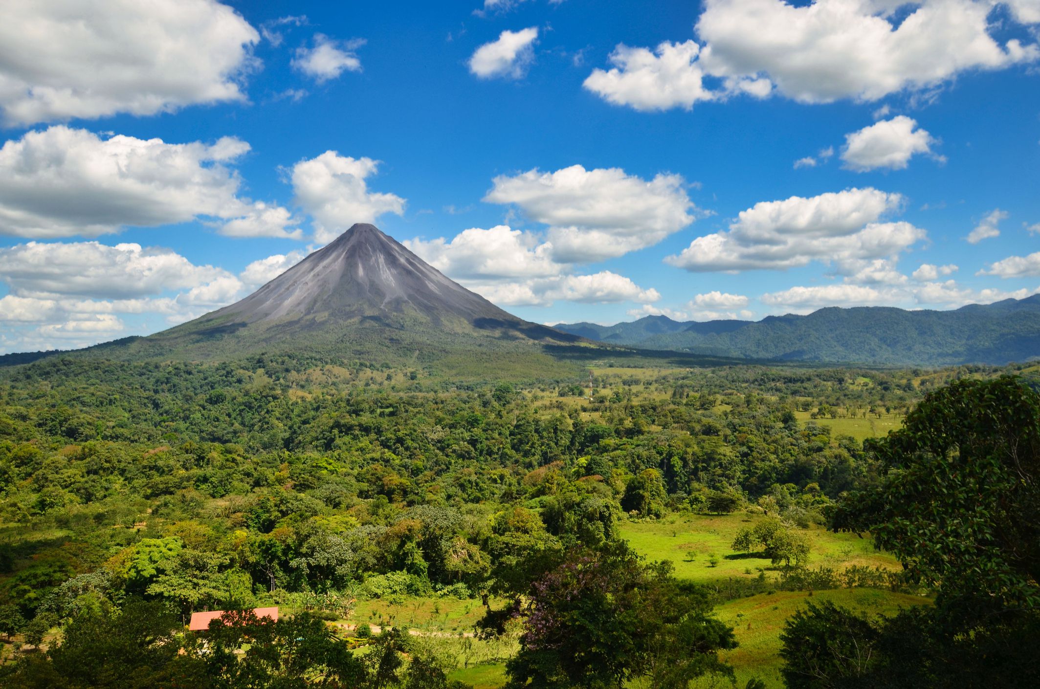 Landscape Panorama picture from Volcano Arenal next to the rainforest, Costa Rica
