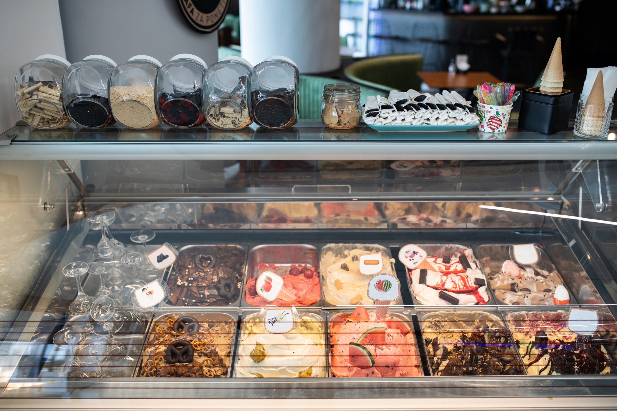 Ice cream parlor at café