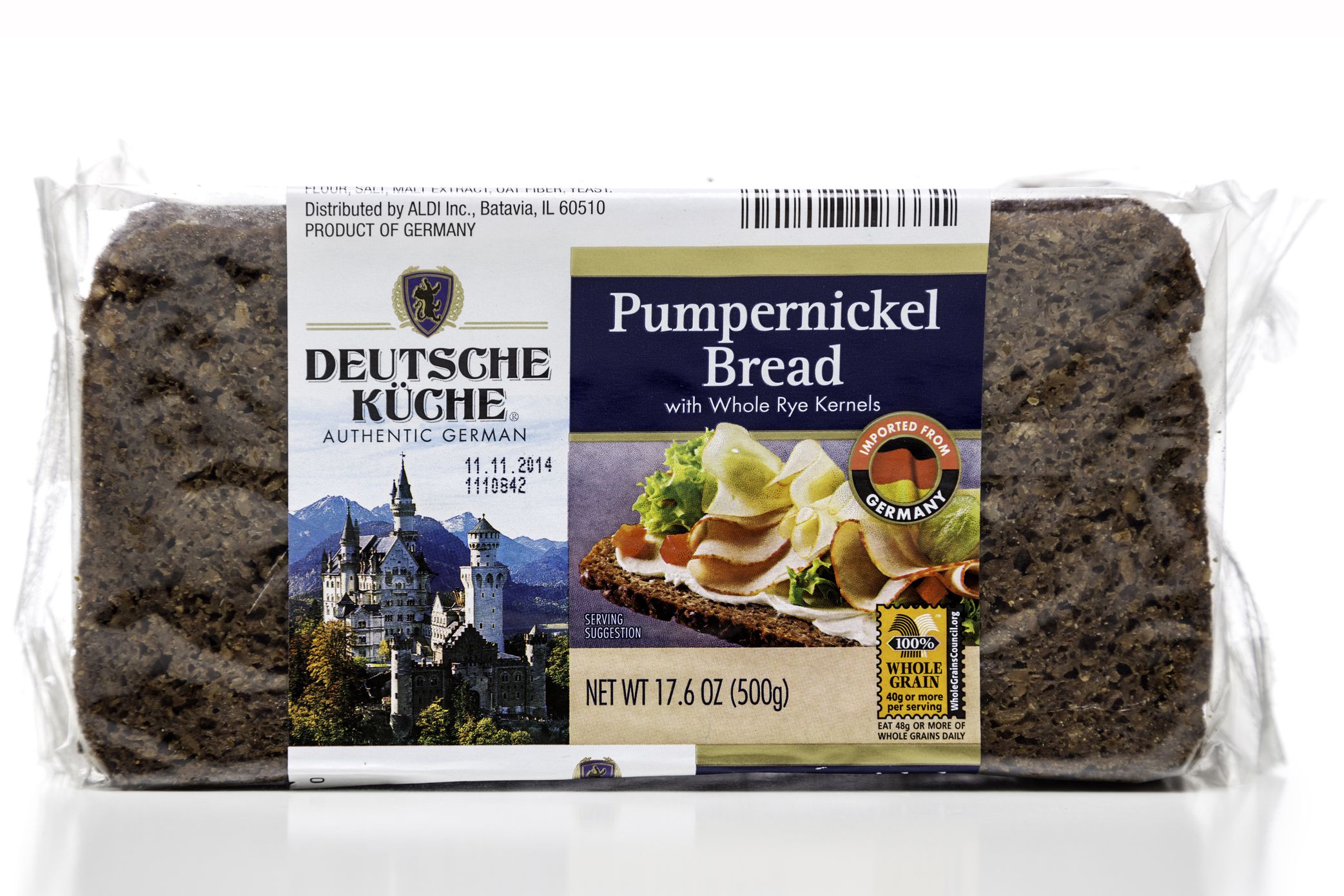 aldi pumpernickel bread package