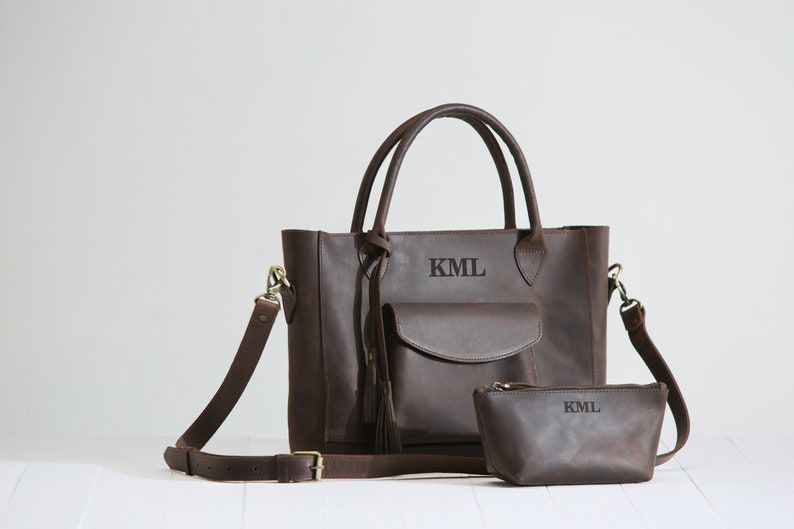 Personalized Leather Laptop Bag