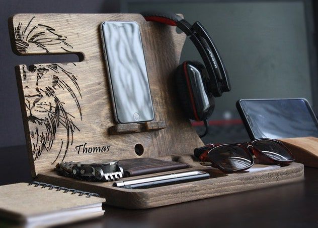 Personalized Wooden Docking Station