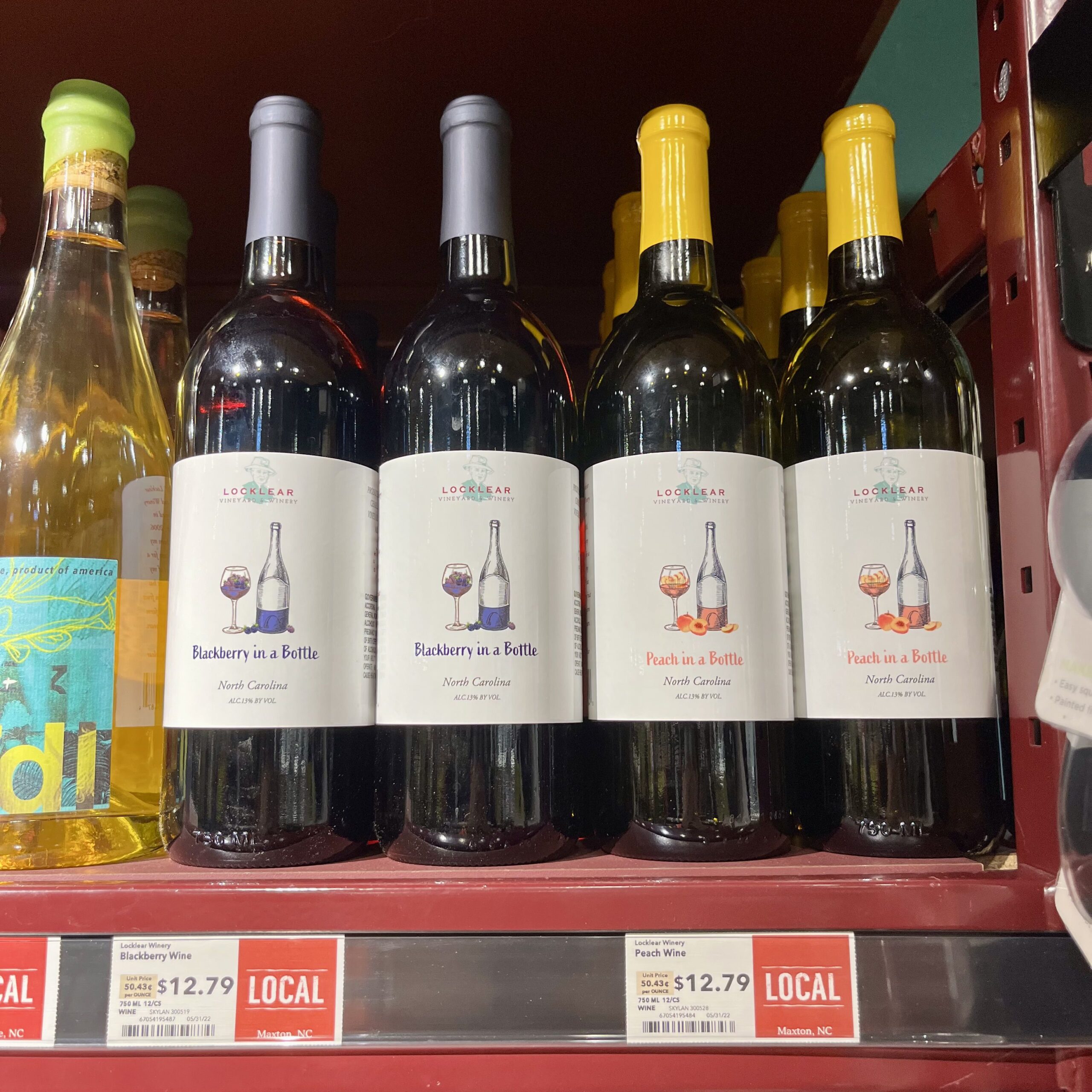 peach and blueberry wines at whole foods