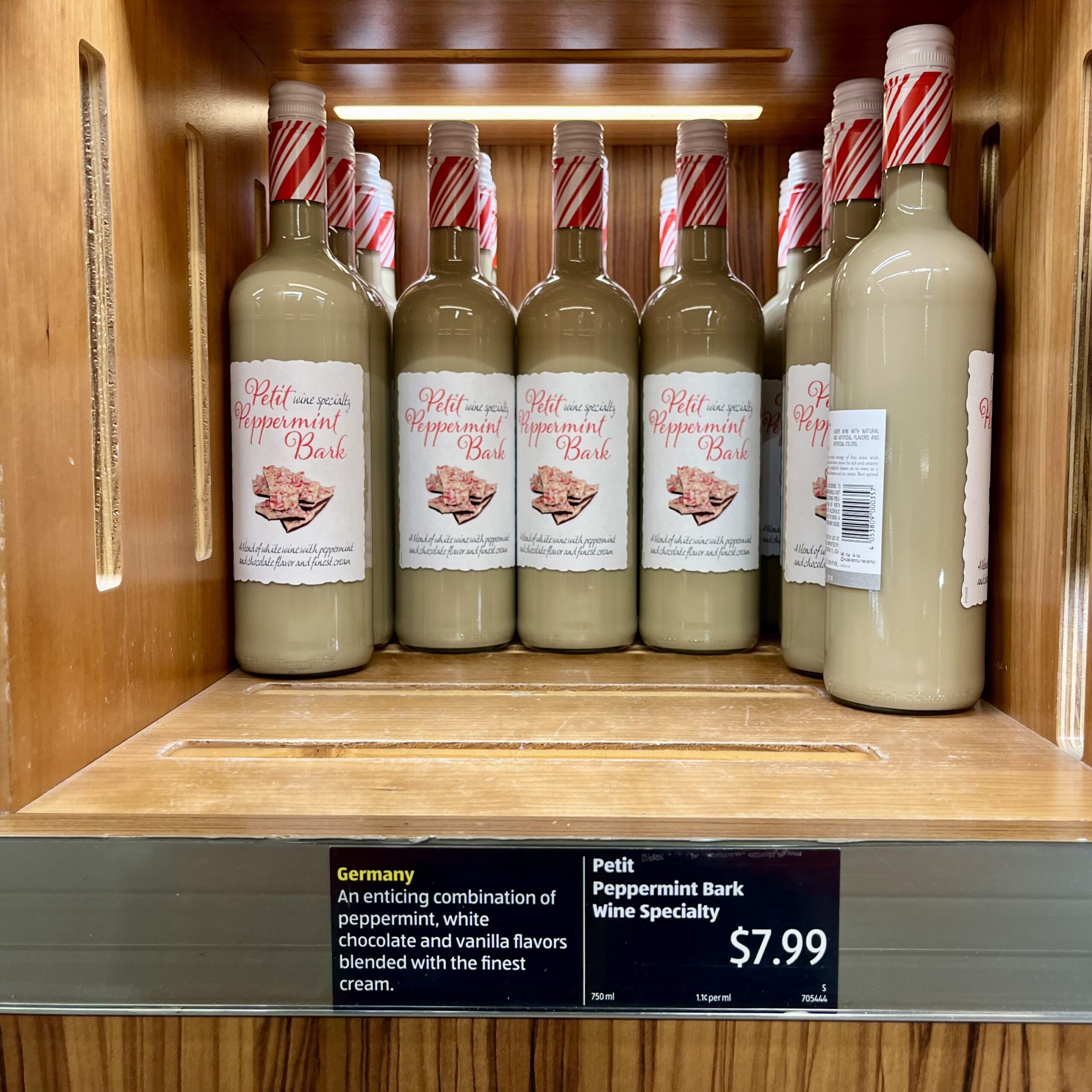 petit peppermint bark wine at aldi