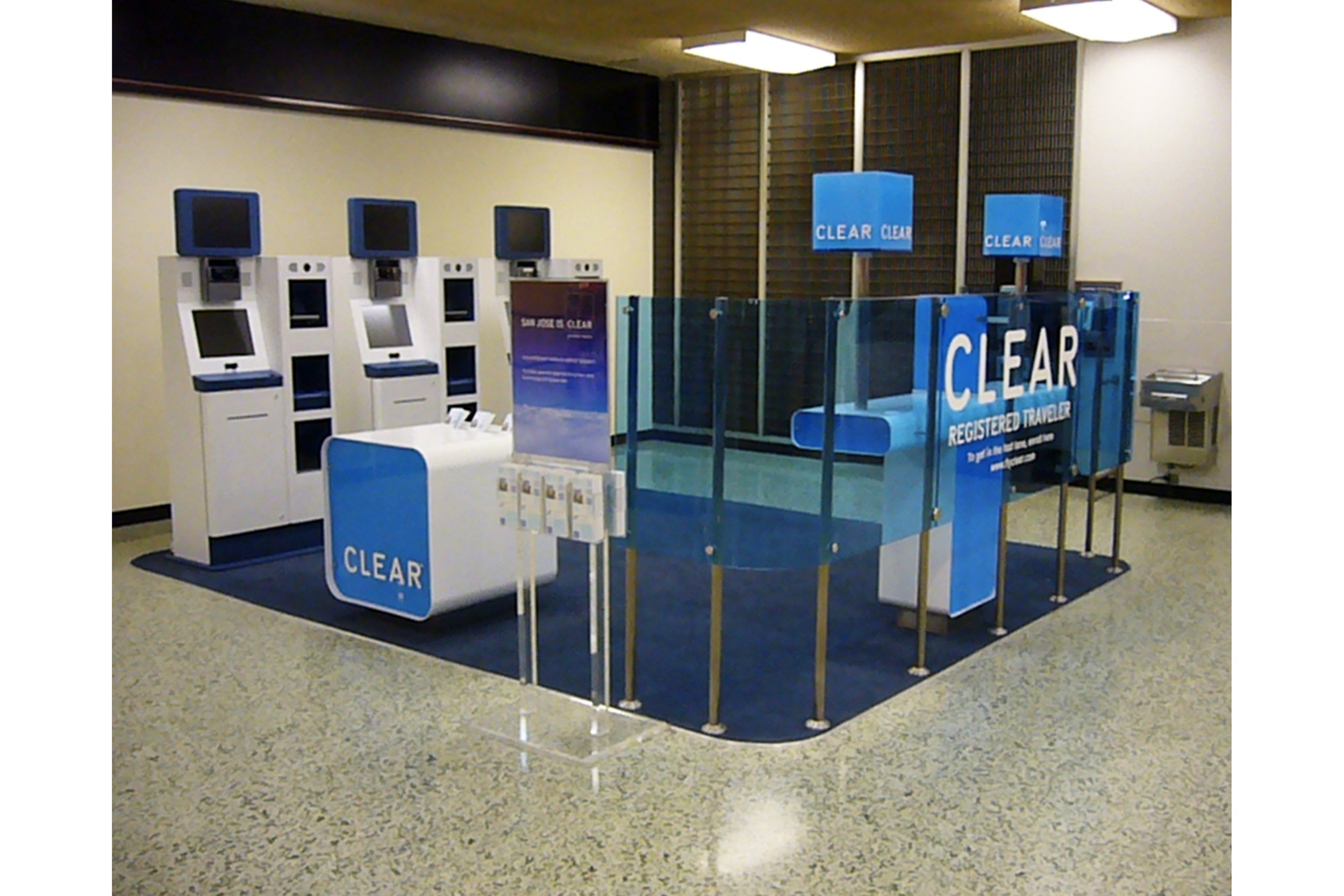 CLEAR station at an airport
