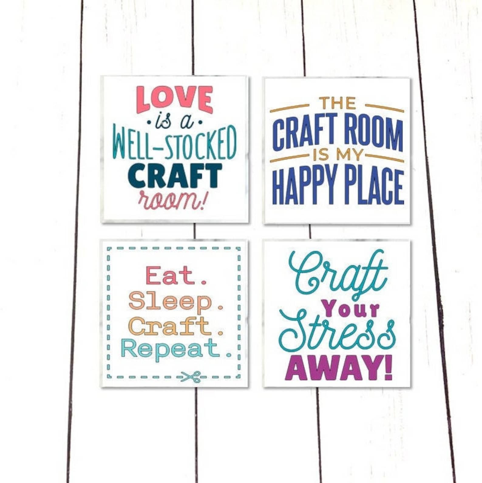 4 Craft Lover Marble Magnets By H4GDesigns