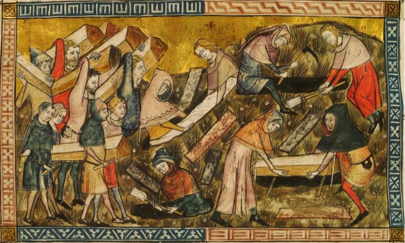 Citizens of Tournai bury plague victims