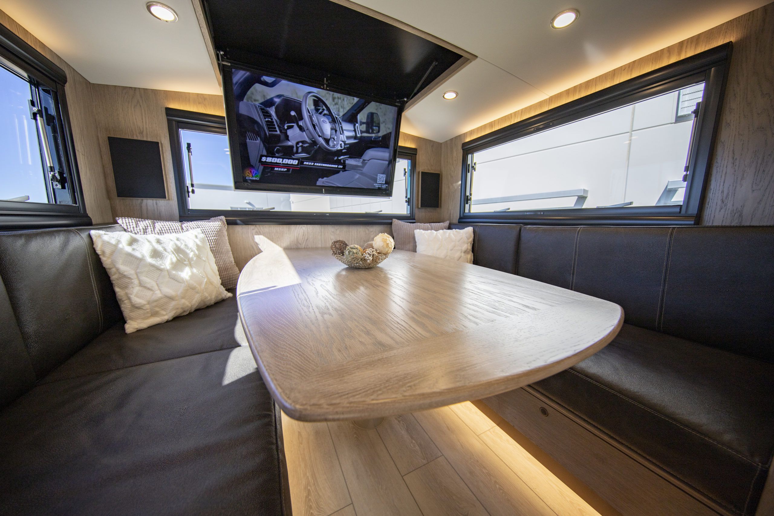 living room inside luxury RV
