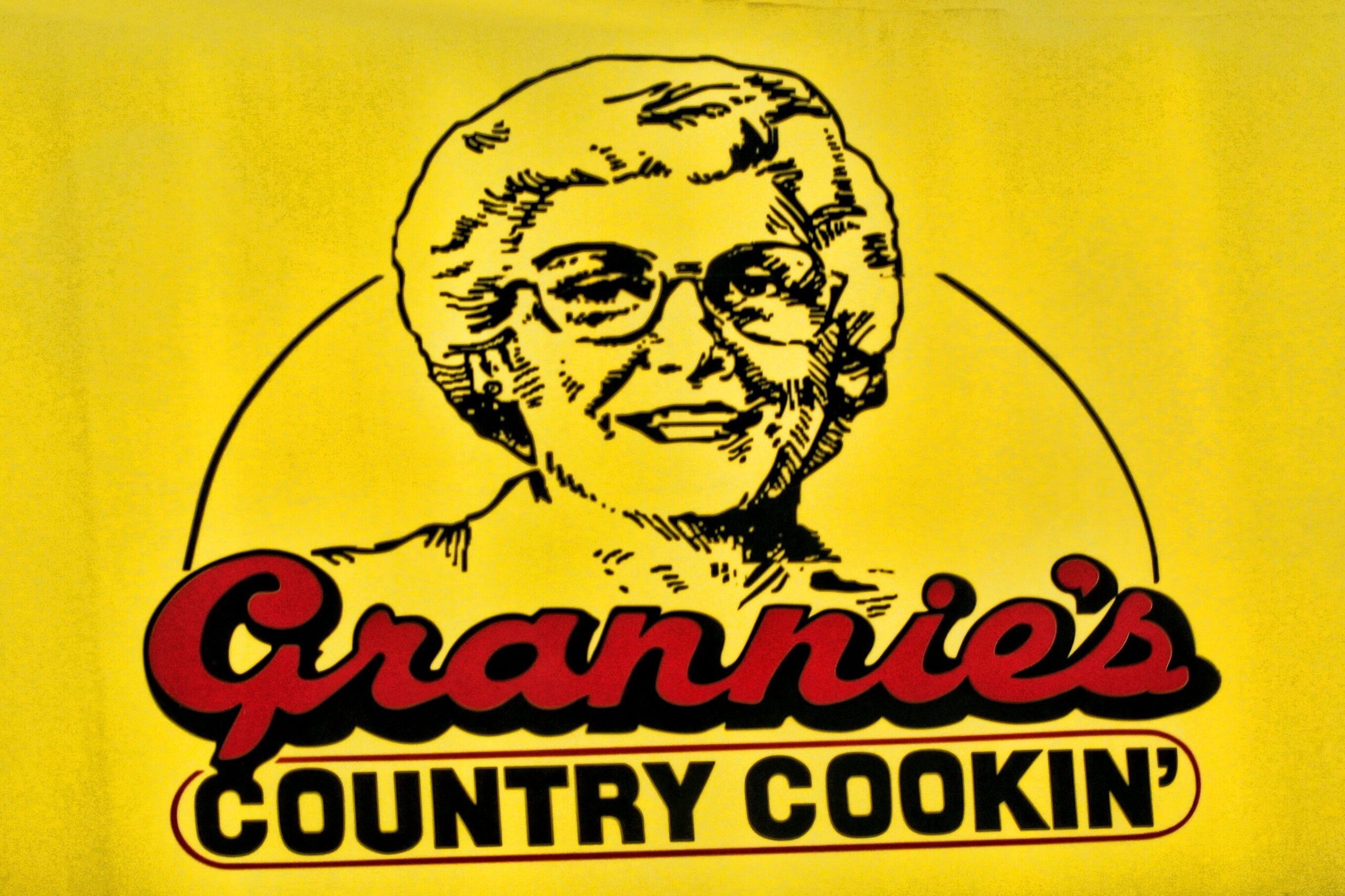 Grannie's Country Cookin' restaurant logo on a yellow shirt