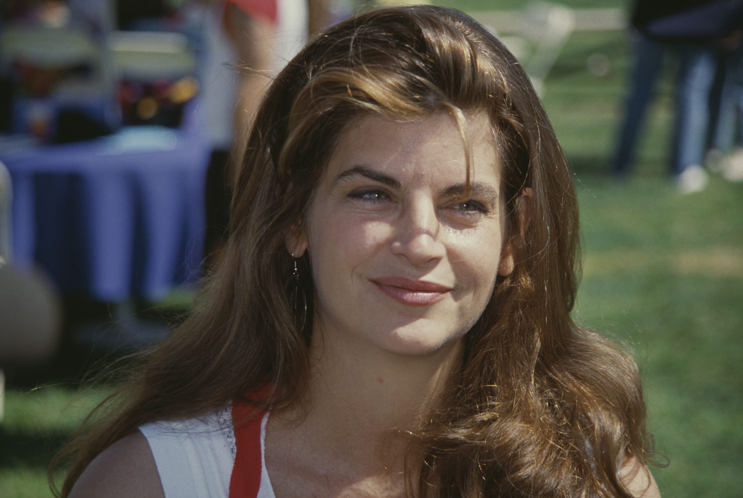 American actress Kirstie Alley attends Narconon's 1991 Celebrity Softball Game, held at the Tom Bradley Stadium, in the grounds of Birmingham High School in Van Nuys, California, 28th September 1991.