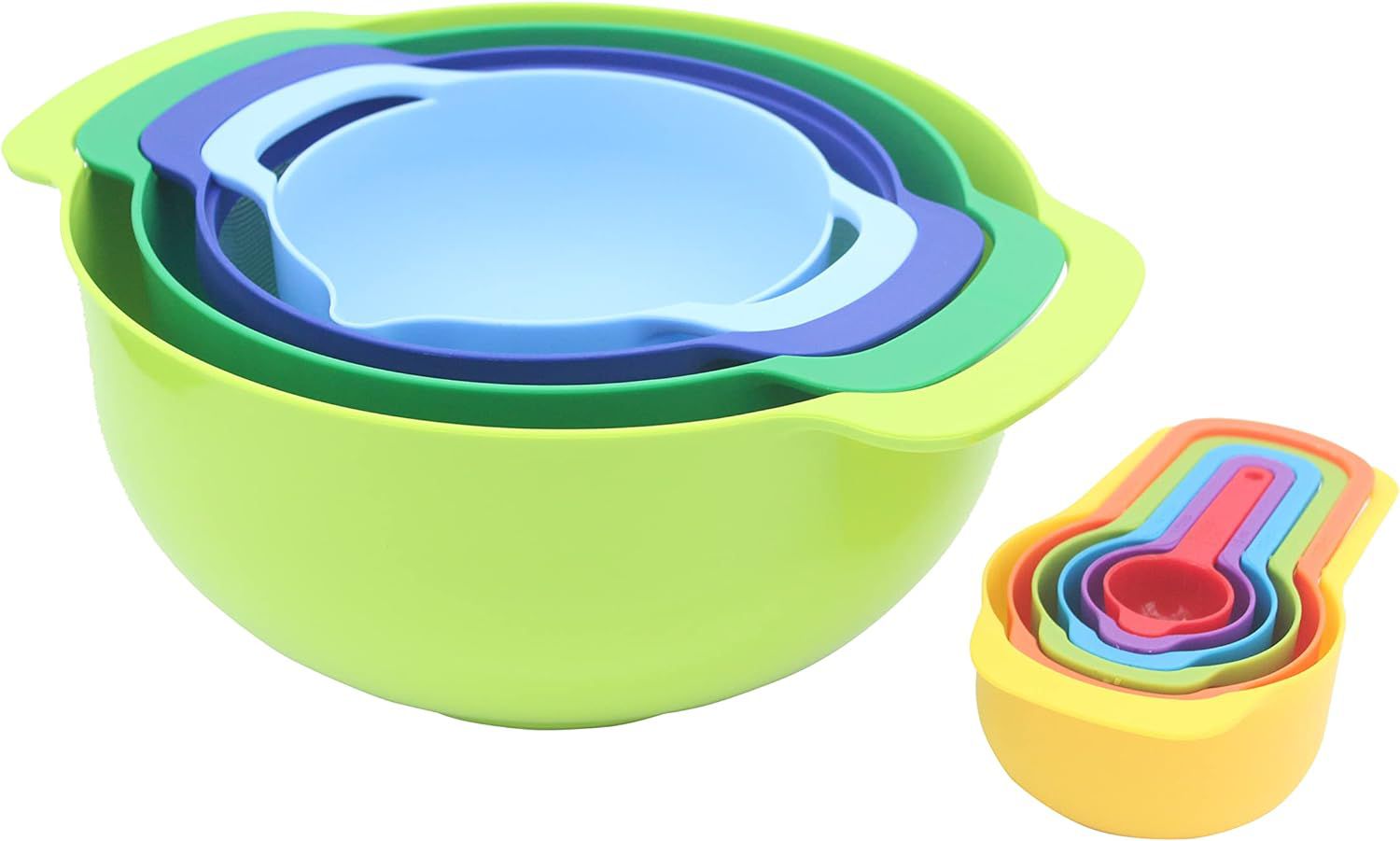 MiHerom Plastic Stakable Mixing Bowls Set, 10-Piece
