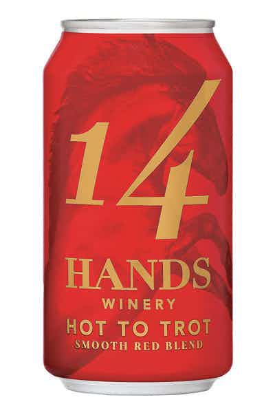 A can of 14 Hands Hot to Trot Canned Red Blend