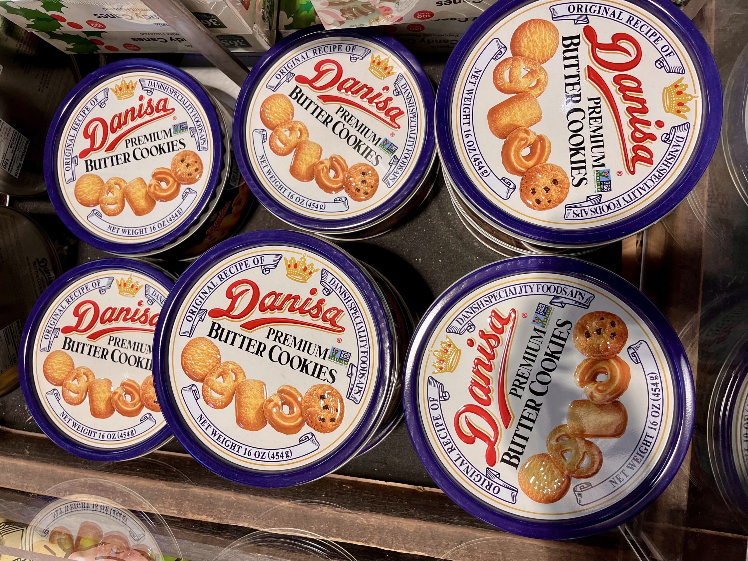 tins of danish butter cookies at whole foods