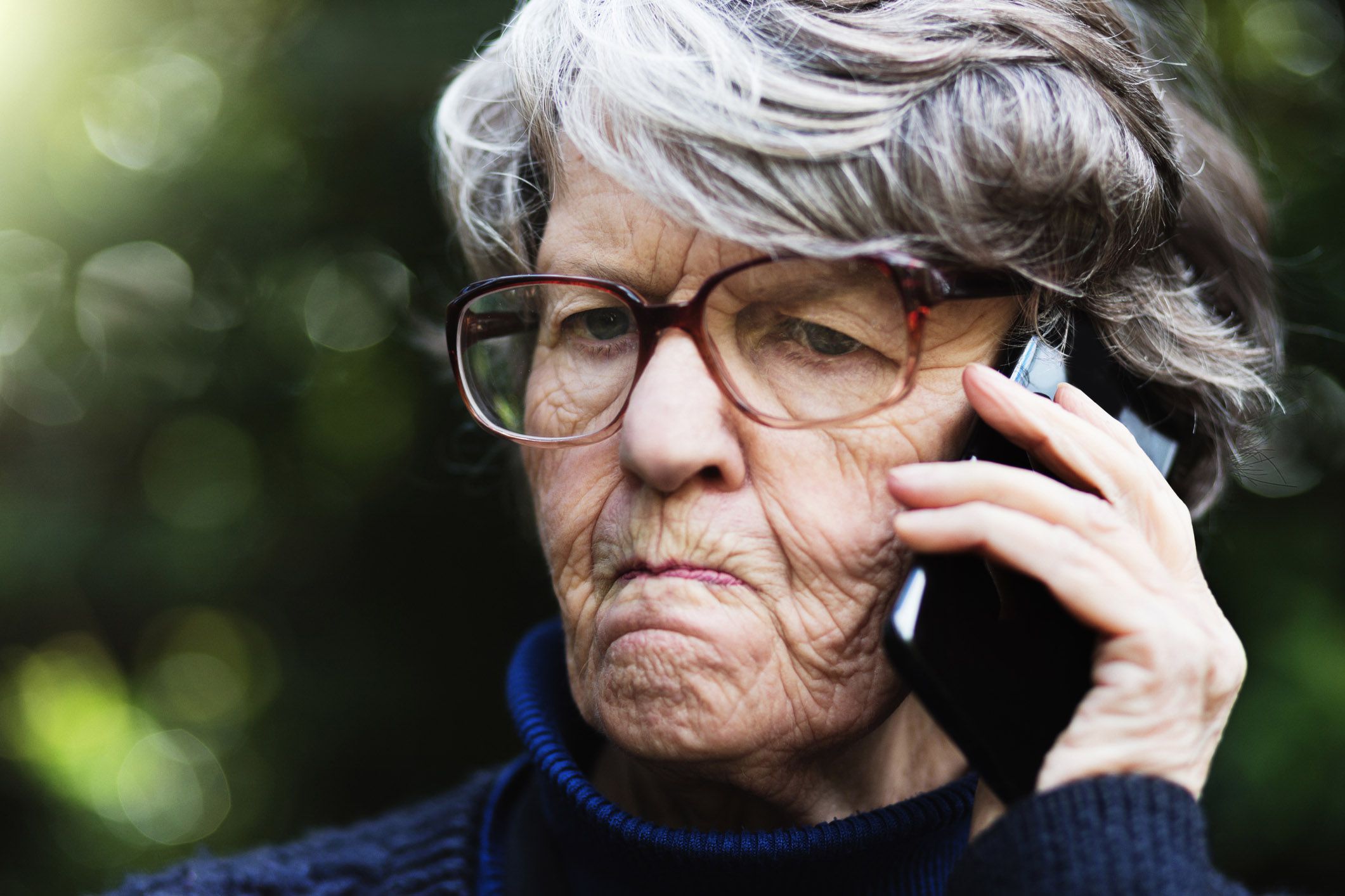 angry-looking senior woman