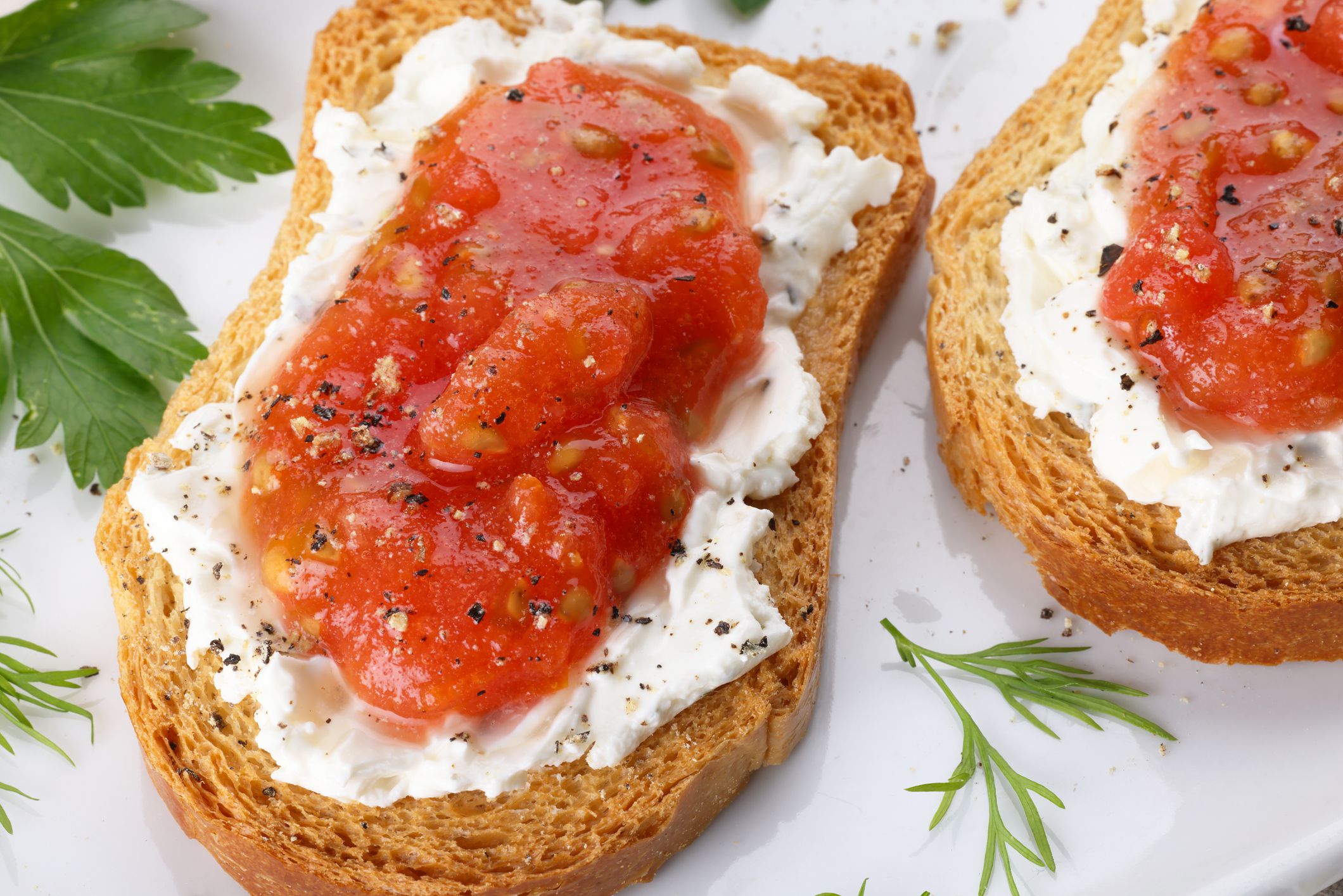 Tomato and Cream Cheese Canapes