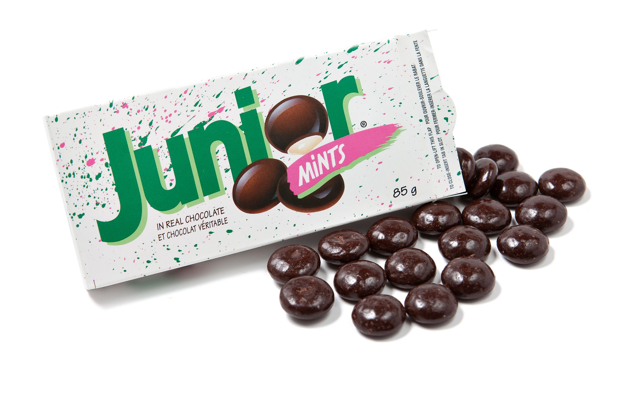 Toronto, Canada - May 10, 2012: This is a studio shot of a box of Junior Mints made by Tootsie Roll Industries isolated on a white background.