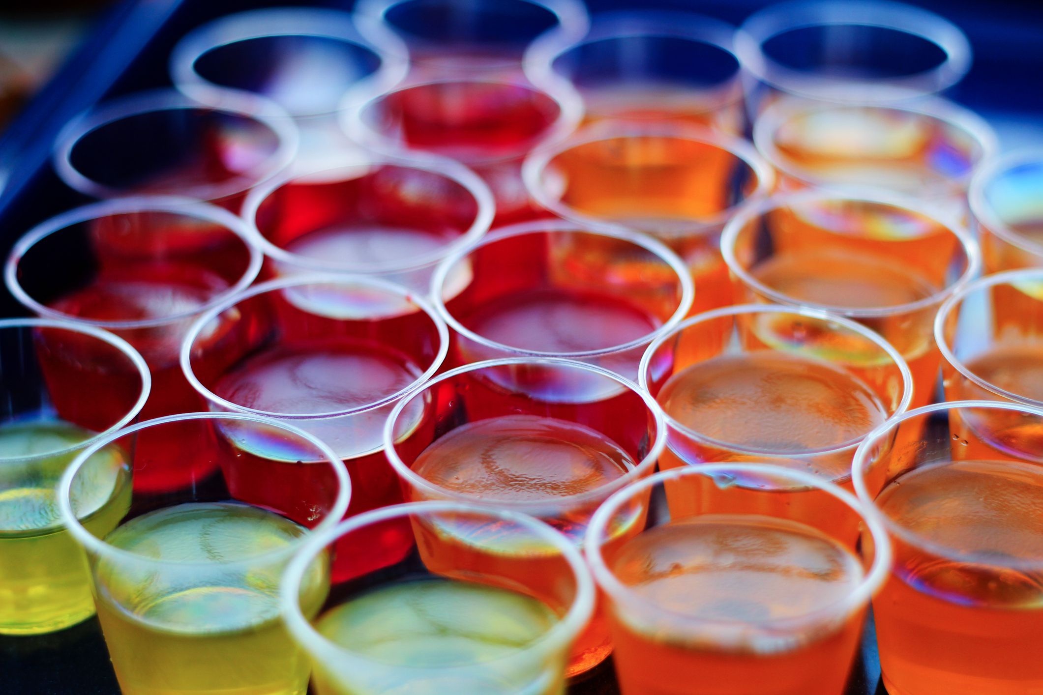 Colourful jello shots