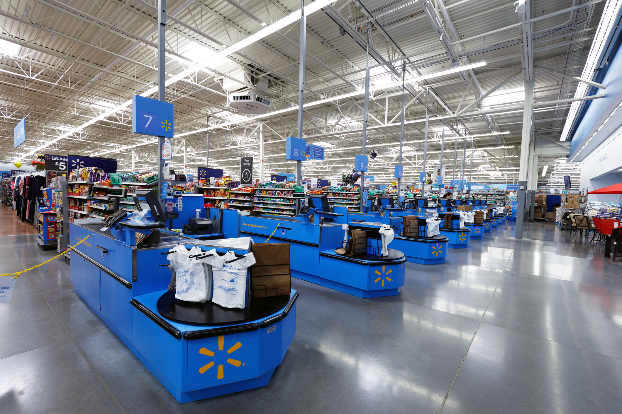 Walmart store interior.