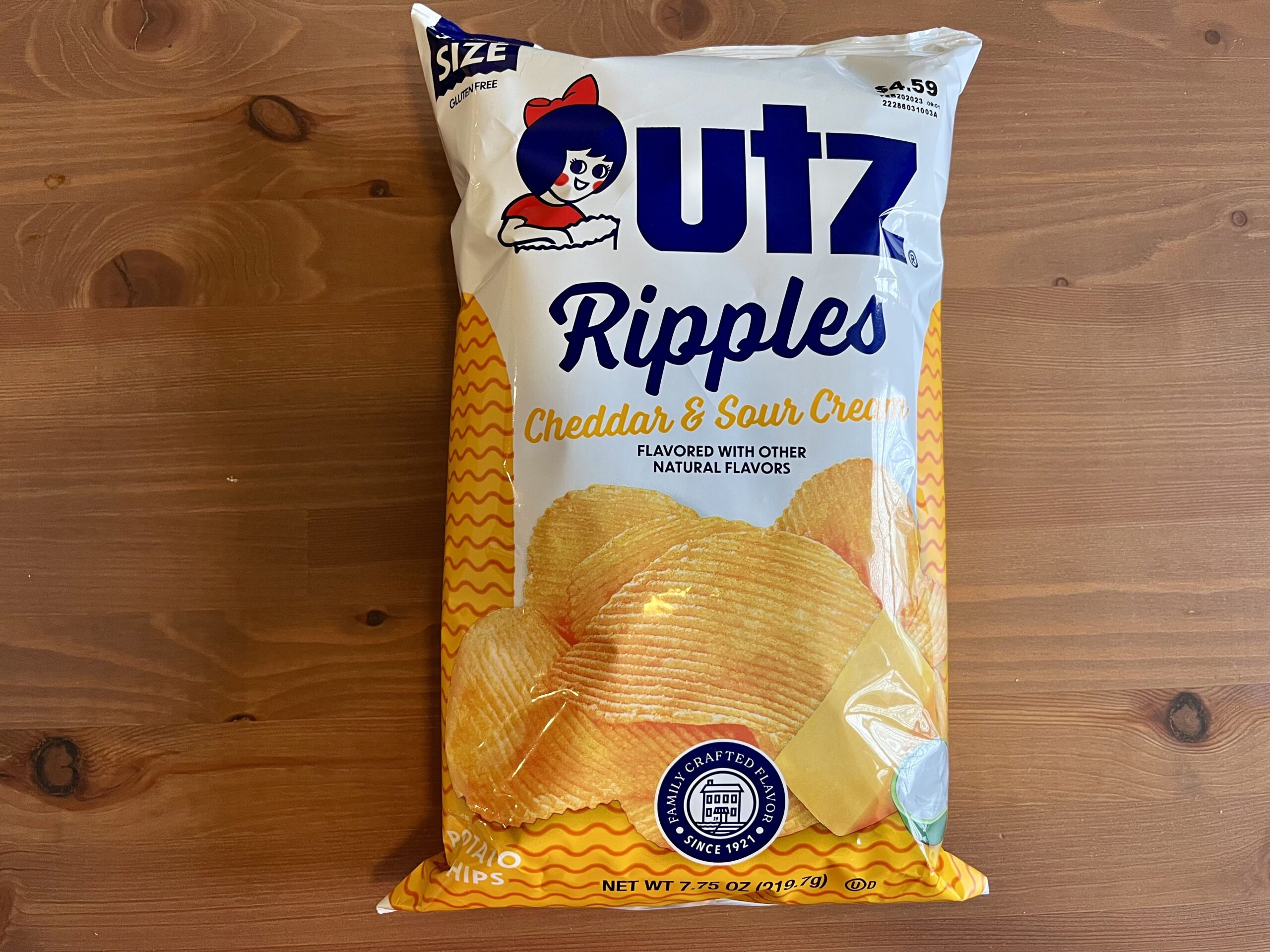 a bag of utz chips cheddar and sour cream