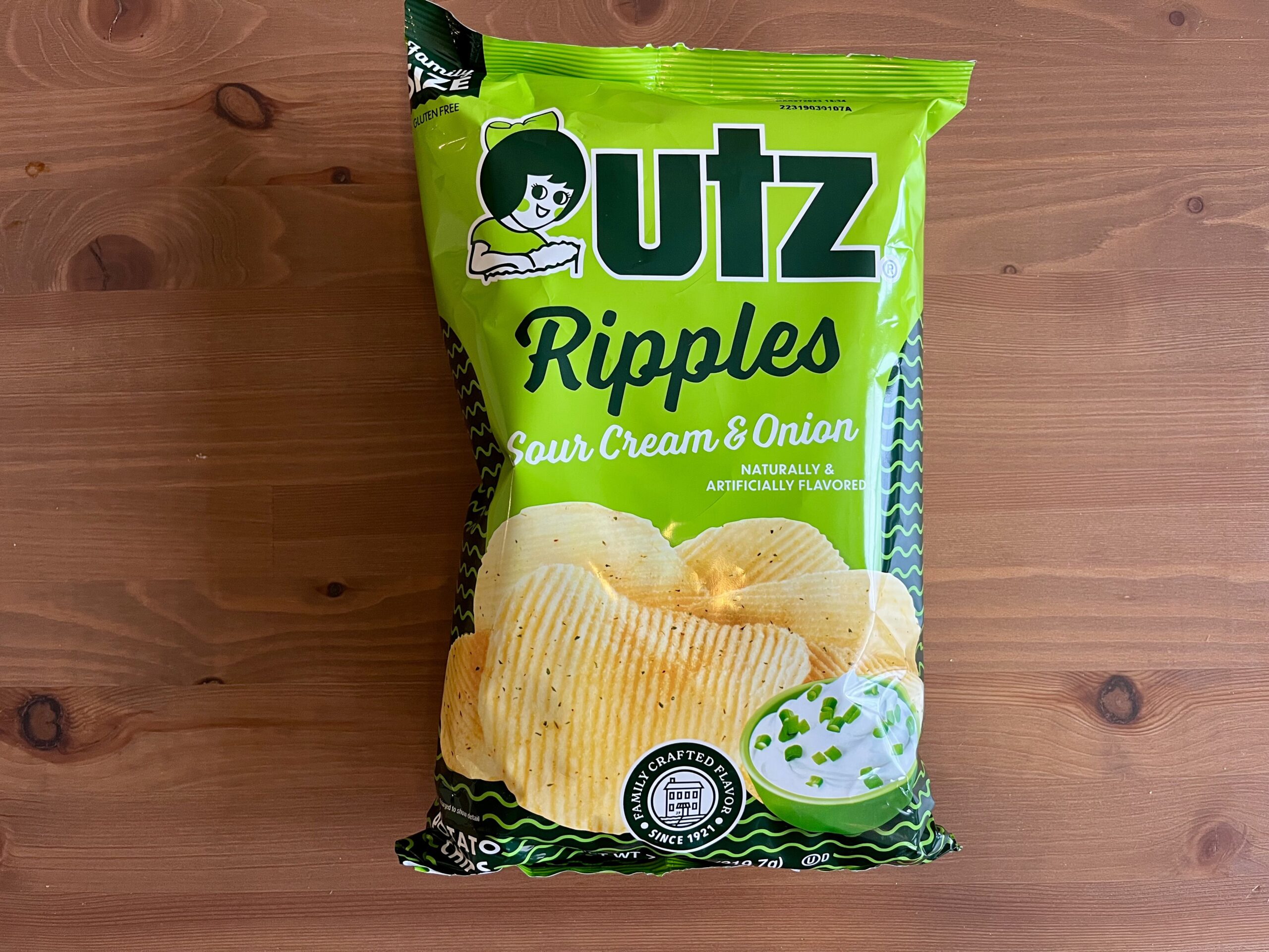 a bag of utz chips sour cream and onion