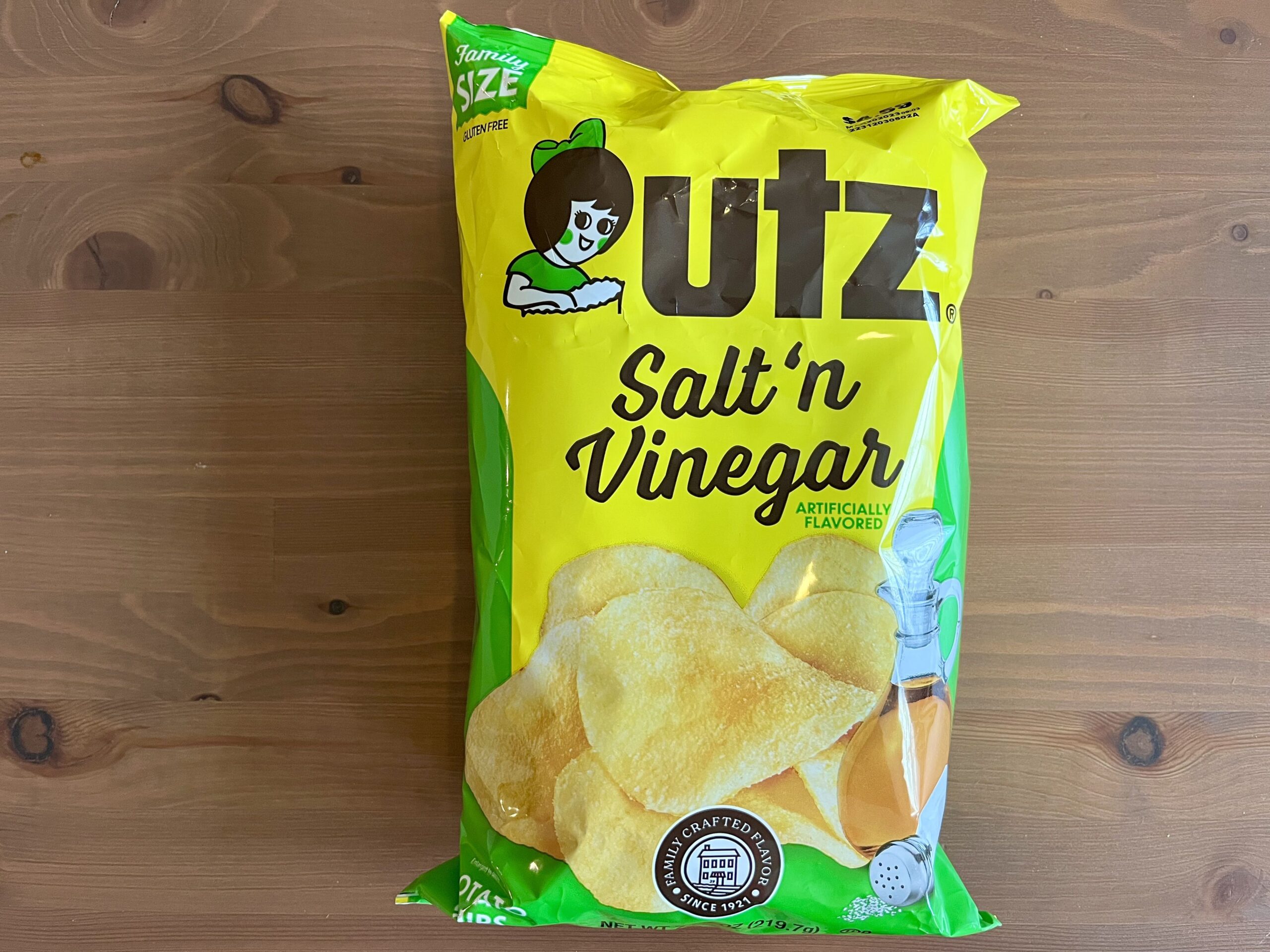 a bag of utz chips salt and vinegar