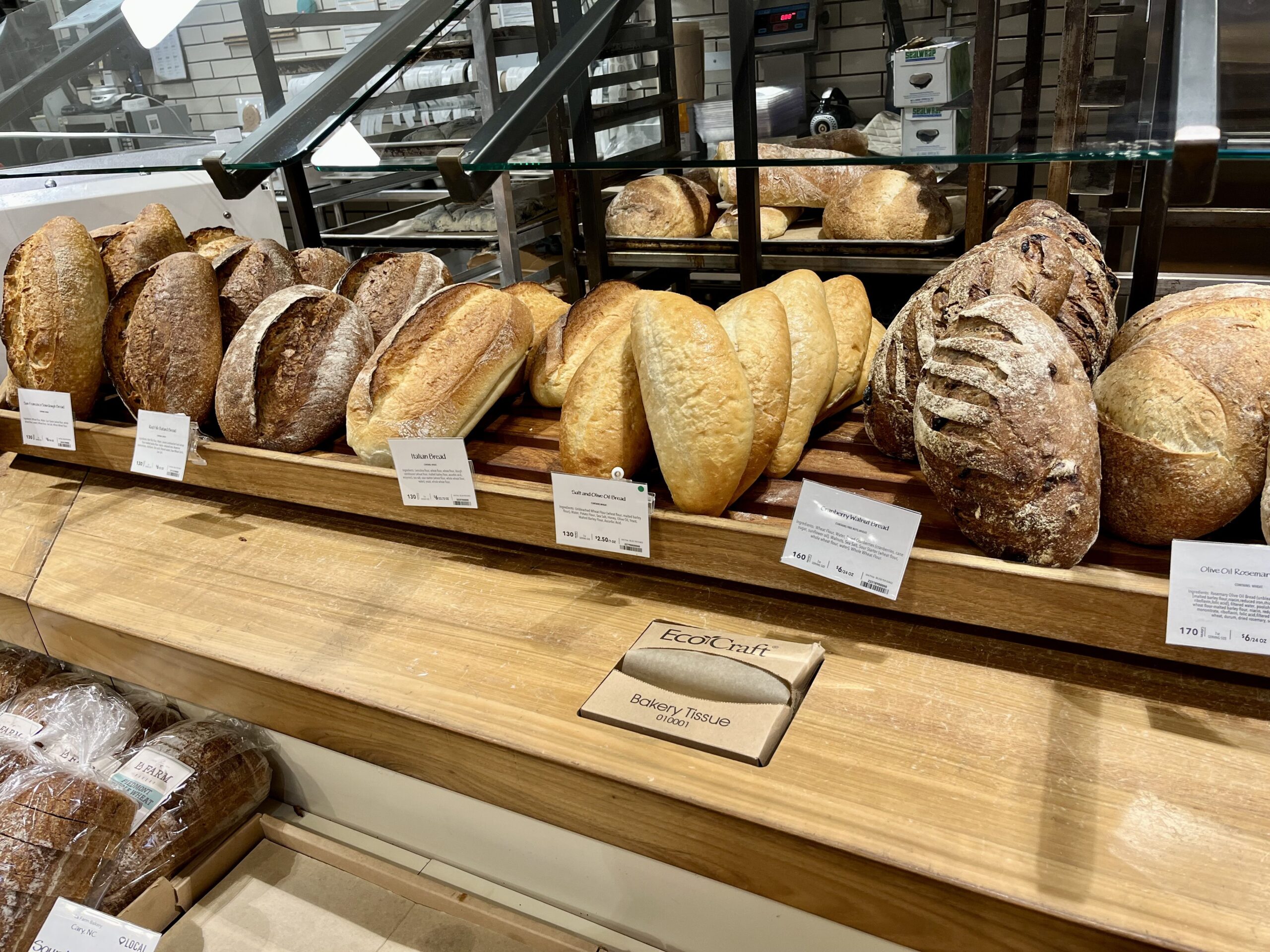 fresh bread at whole foods