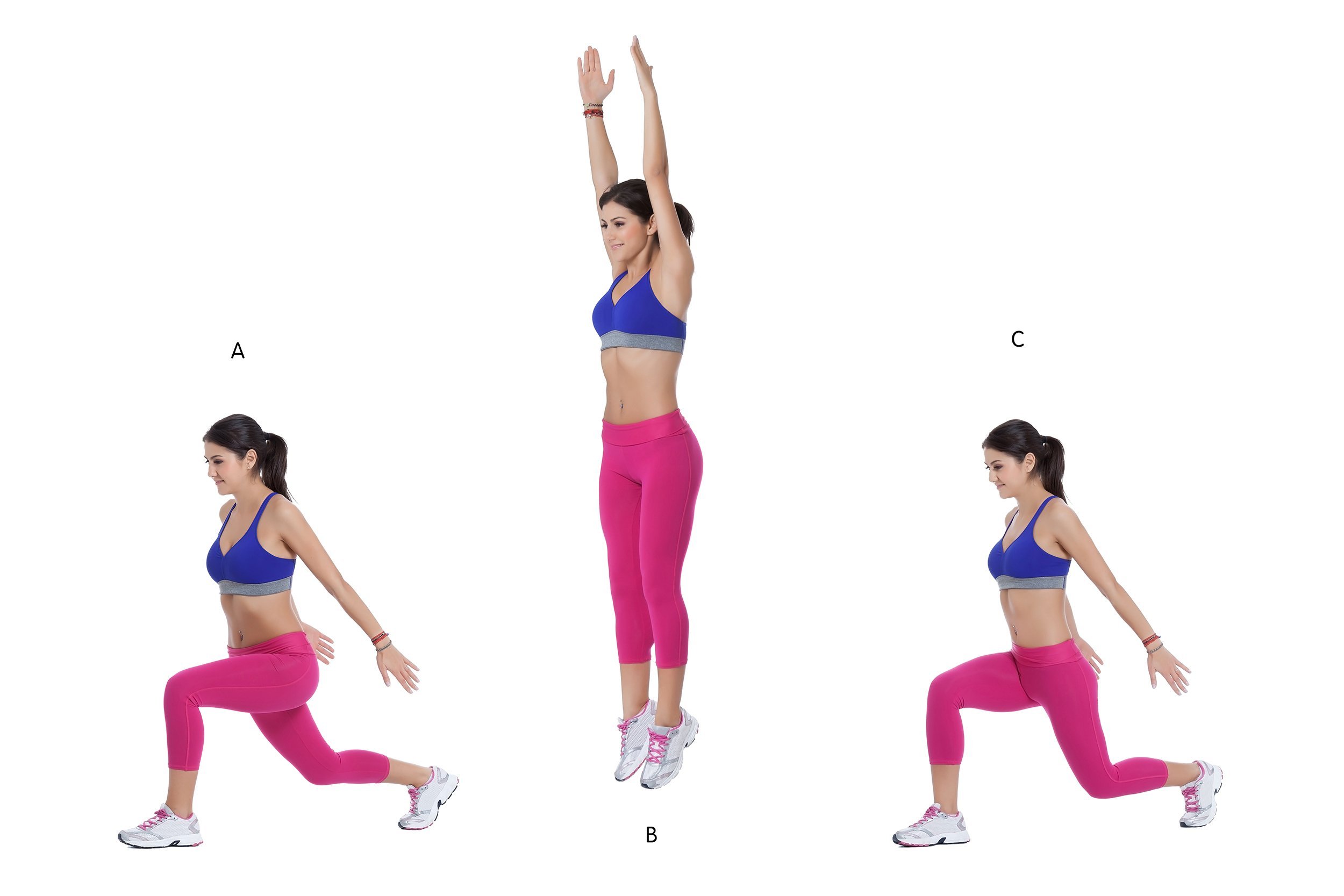 woman doing lunge jump